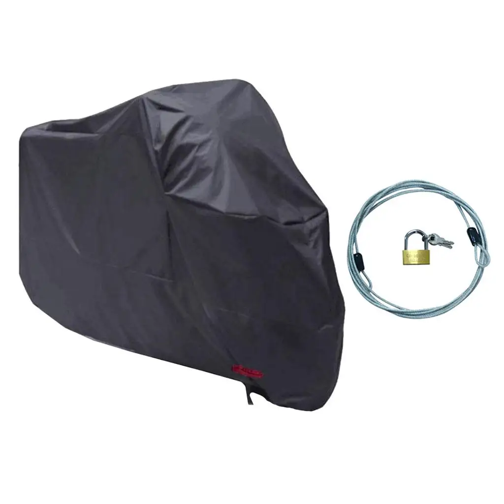 1 Set 2XL Waterproof Motorcycle Cover Scooter  Black W/ Cover