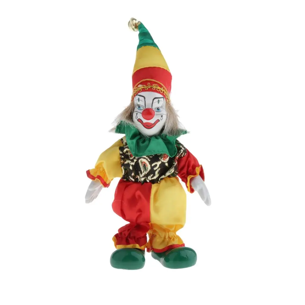 Porcelain Clown Doll for Kids Birthday Gifts Halloween Christmas Decoration