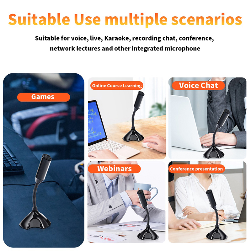 Title 5, 3.5mm Laptop Microphone USB Desktop Stand Mic W...