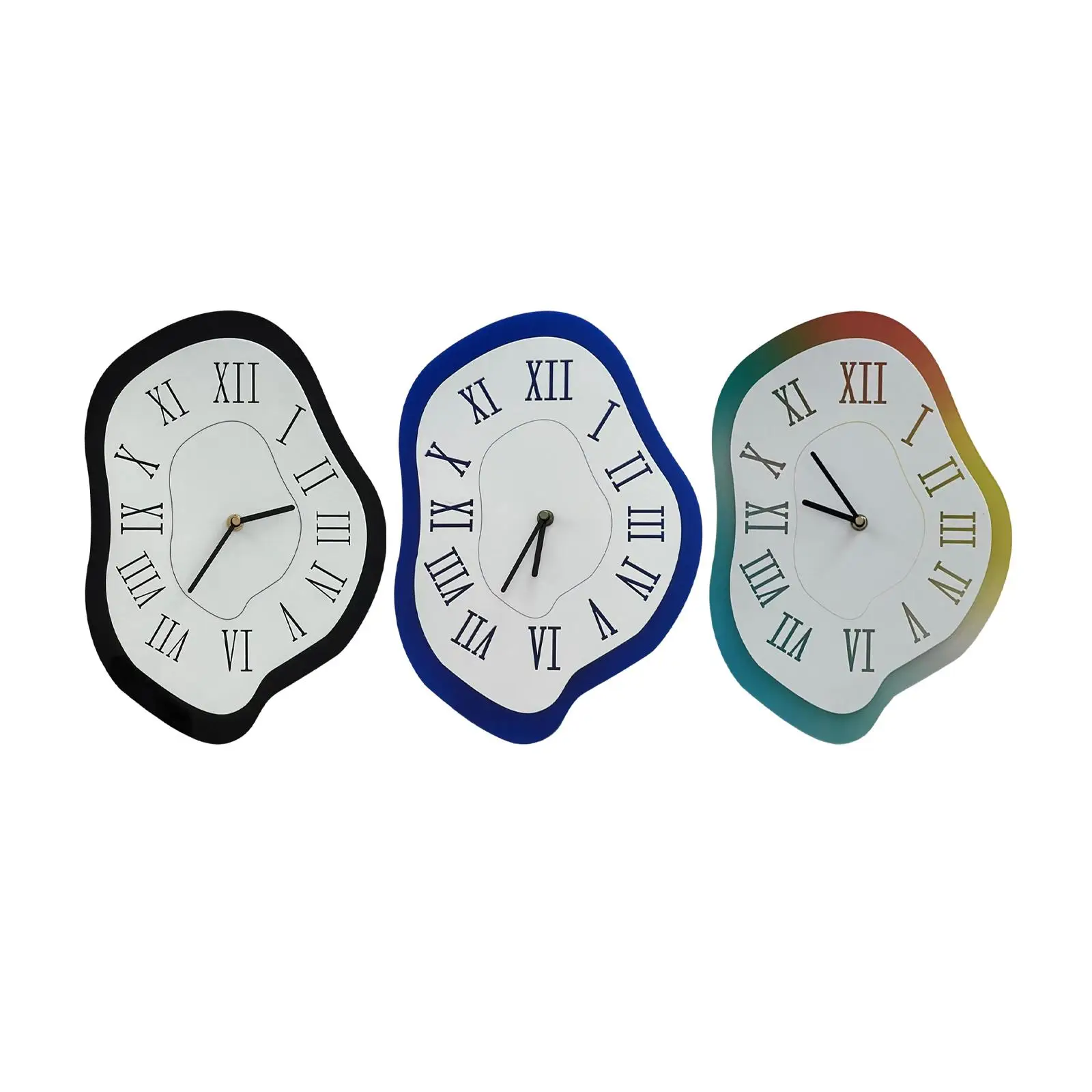 Irregular Acrylic Wall Clock Silent Watches Decorative Hanging Clocks for Living Room Bedroom Dinning Room Bathroom Decors