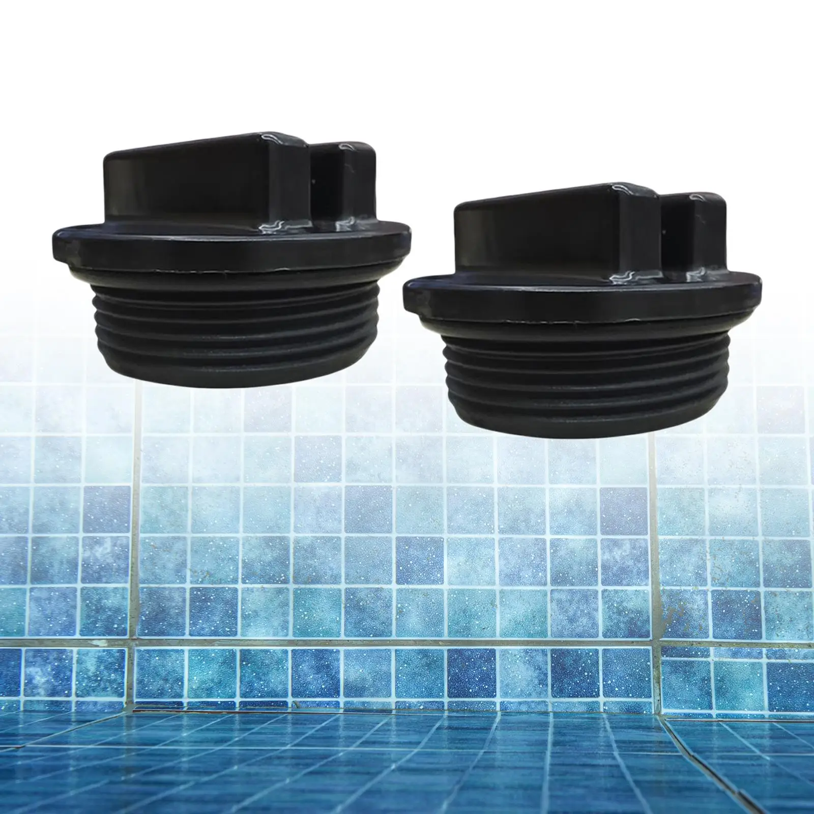2Pcs Threaded Pool Filter Drains Replacement Parts Drain Cover Outlet Plugs 1.5 Inches Filter Drain Caps for Bathtub Accessories
