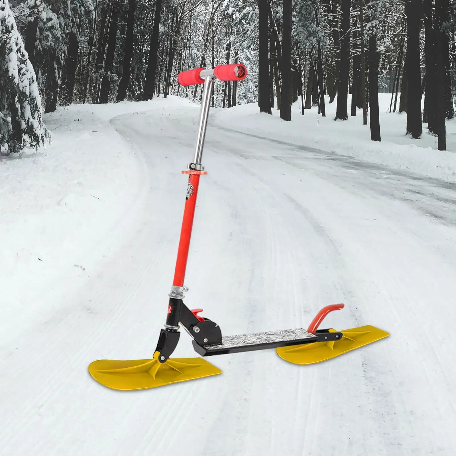 2 Pieces Snow Sled Ski Scooter Kit Durable Ski Attachment Ski Board Sleigh for Winter Skiing Game Toys Outdoor Sports Christmas