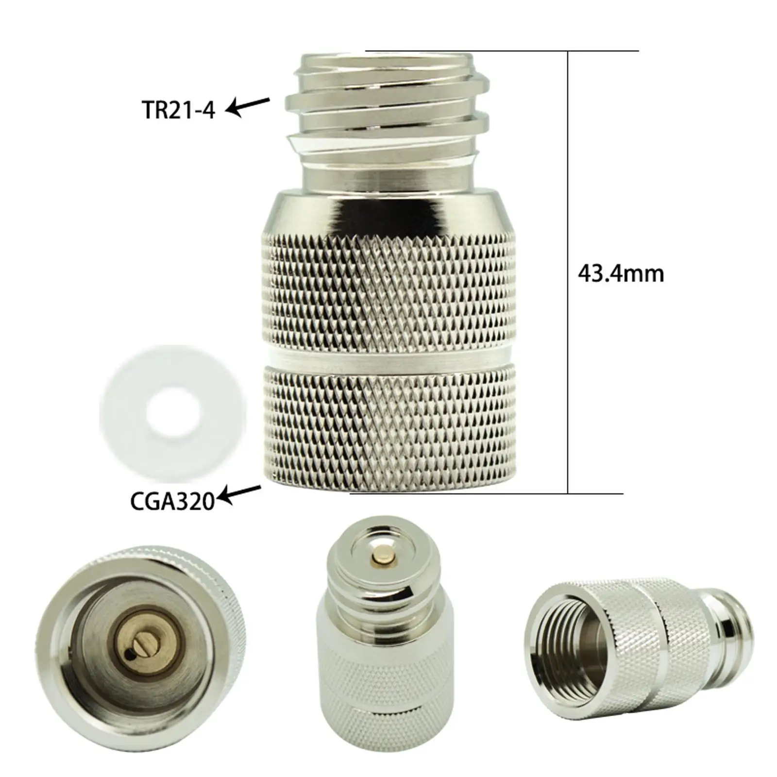 CO2 Cylinder Adapter to Cga320 Female Thread Replaces Brass Material Convenient Installation