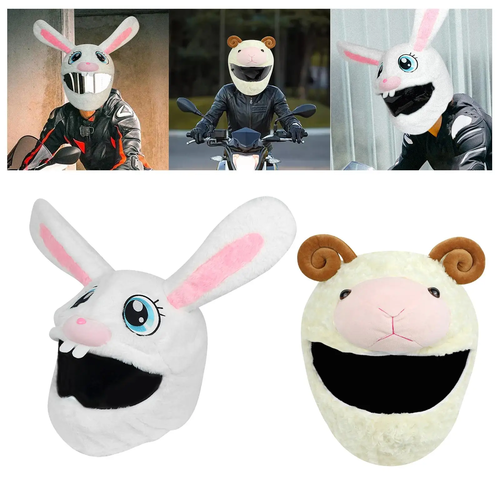 Cover Sleeve for Full Faces Motorbike Plush Funny Cover