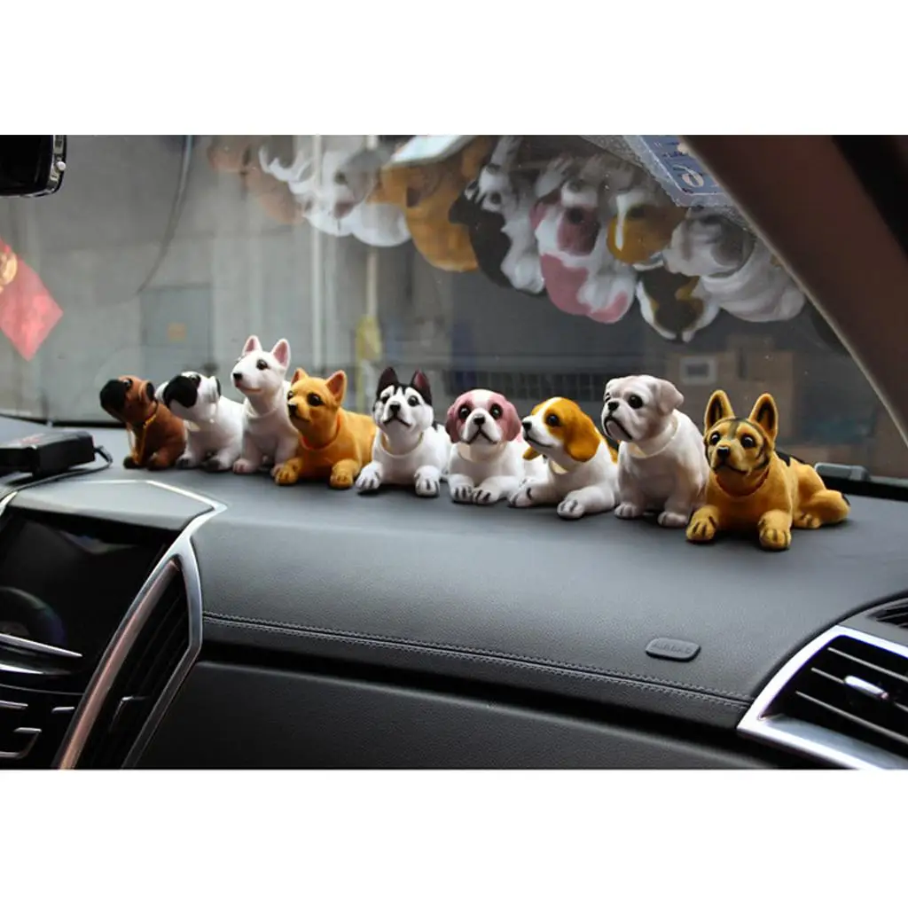 Famous  Dogs W/ CHAIN Resin Car Decoration Ornament OkShake Head