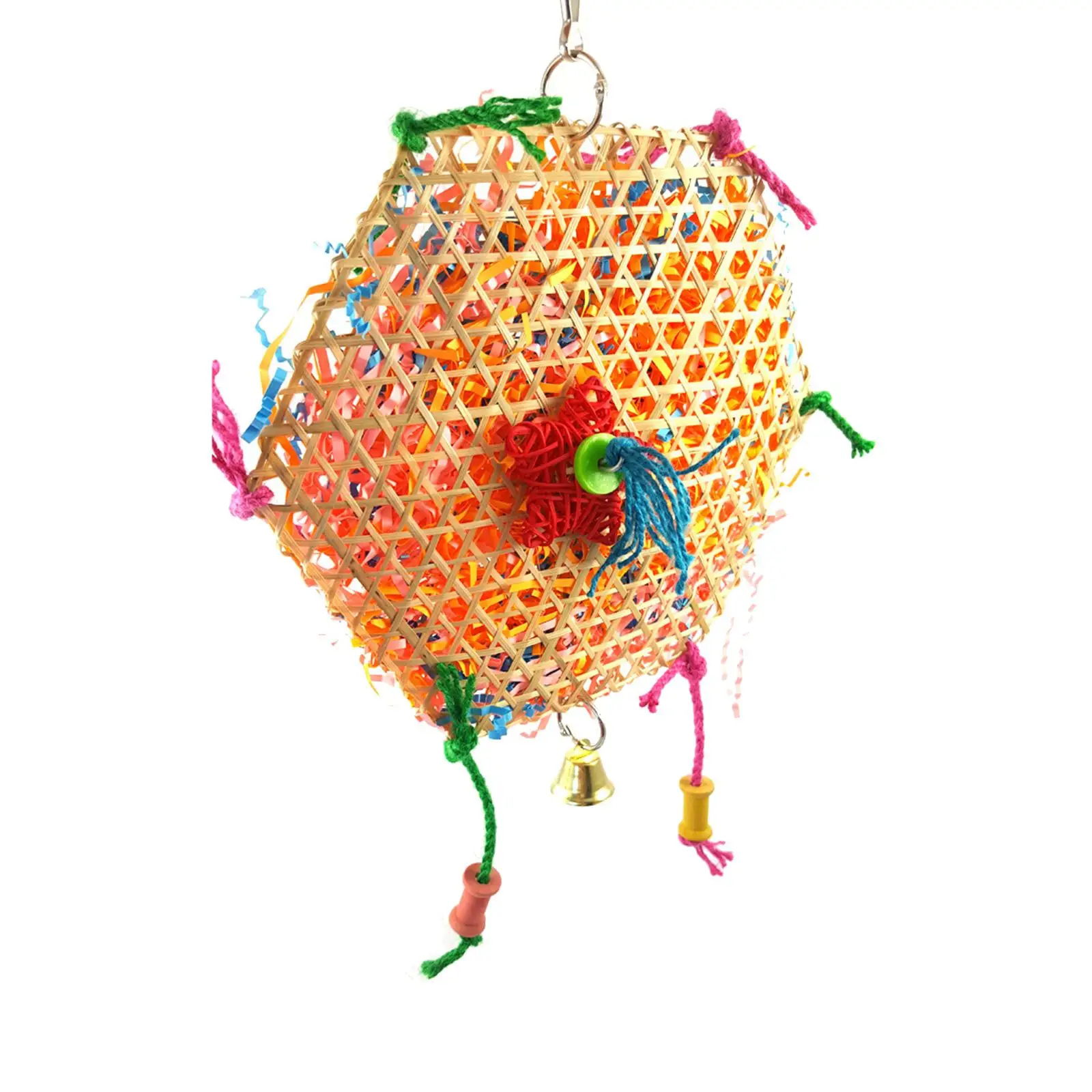 Handmade Bird Chew Toy Hanging Birdcage Bite Resistant Durable Multicolor Bird