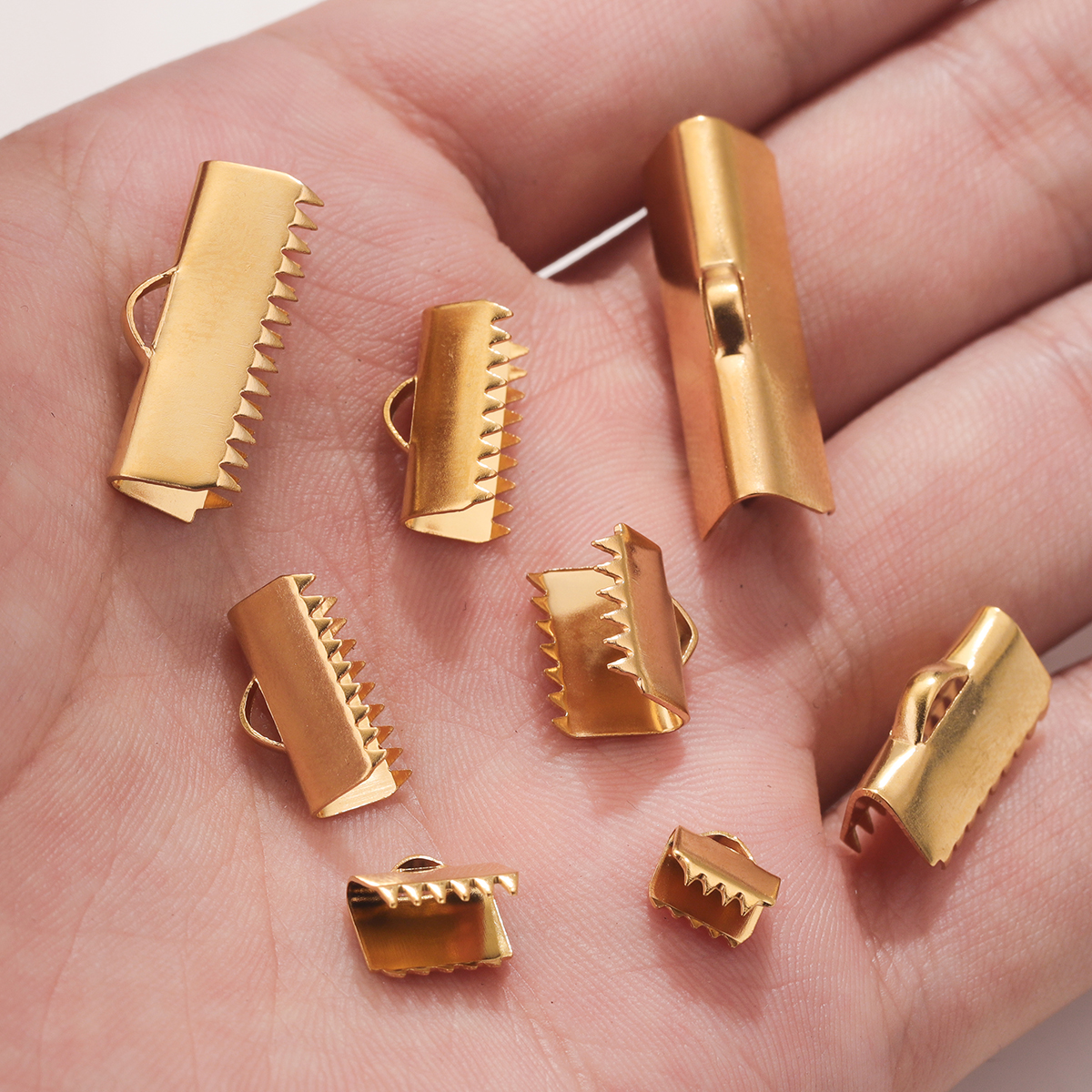 20 Stück Edelstahl PVD 18K vergoldet Crimp End Bead Buckle Tip Verschluss DIY Halskette Armband Verbinder für die Schmuckherstellung – Detail 7