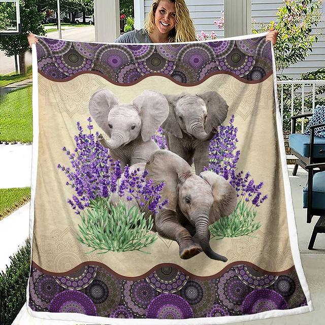 Elephants Blanket, Sherpa Fleece Blanket, Free Shipping, Two Sizes, Throw Blanket, Extra Soft, Custom Photo, Very Warm good