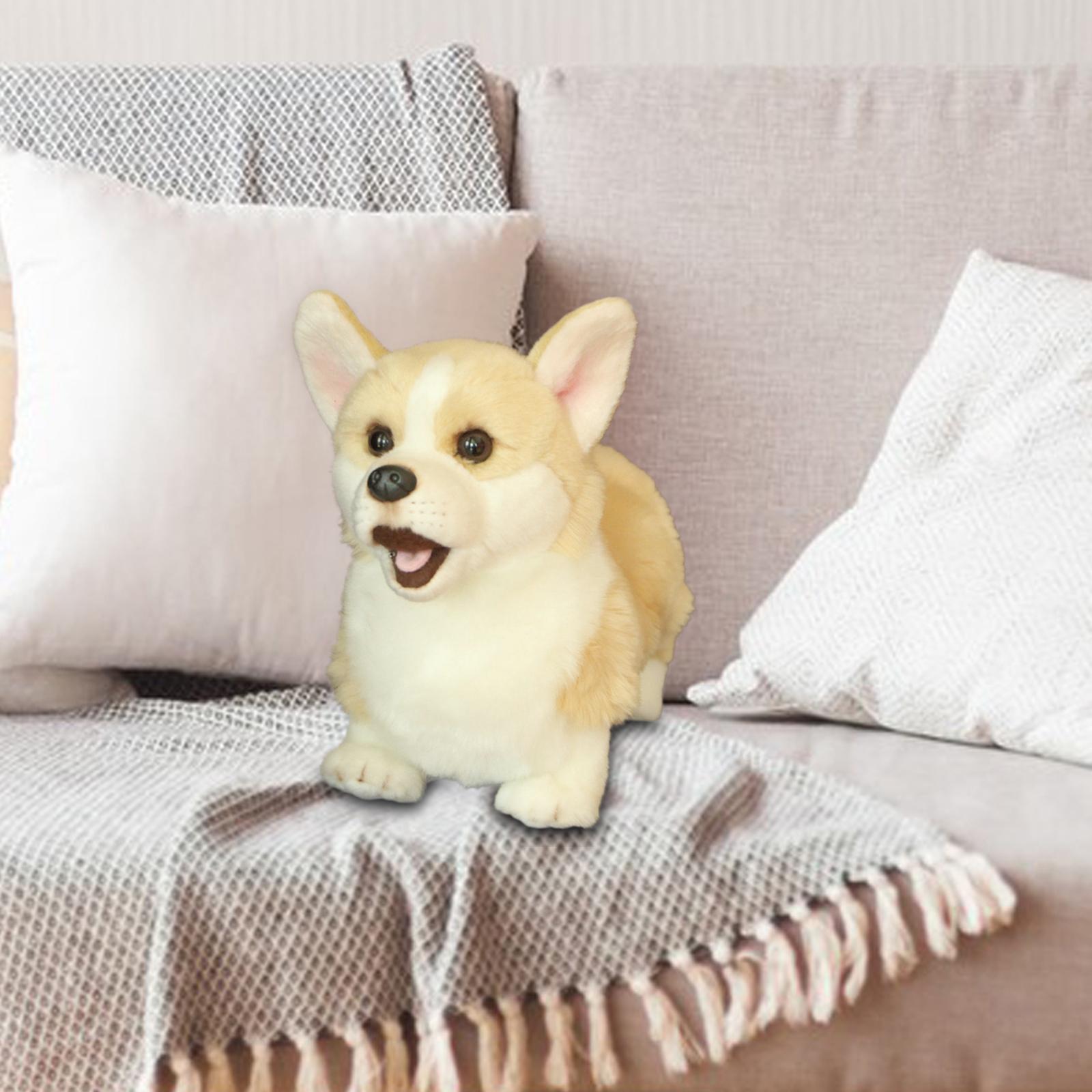 Cute Corgi doll Cushion Lifelike plush Stuffed Animal Plush Toy for Bedroom Home Decor Chair Gift Cartoon Ornament