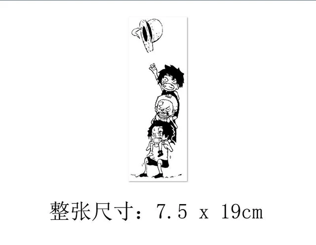 2022 Black and White Anime Character Temporary Waterproof Tattoo Stickers  for Men Leg Arm Straw Hat Fake Tattoo Art Cool Tattoo - AliExpress