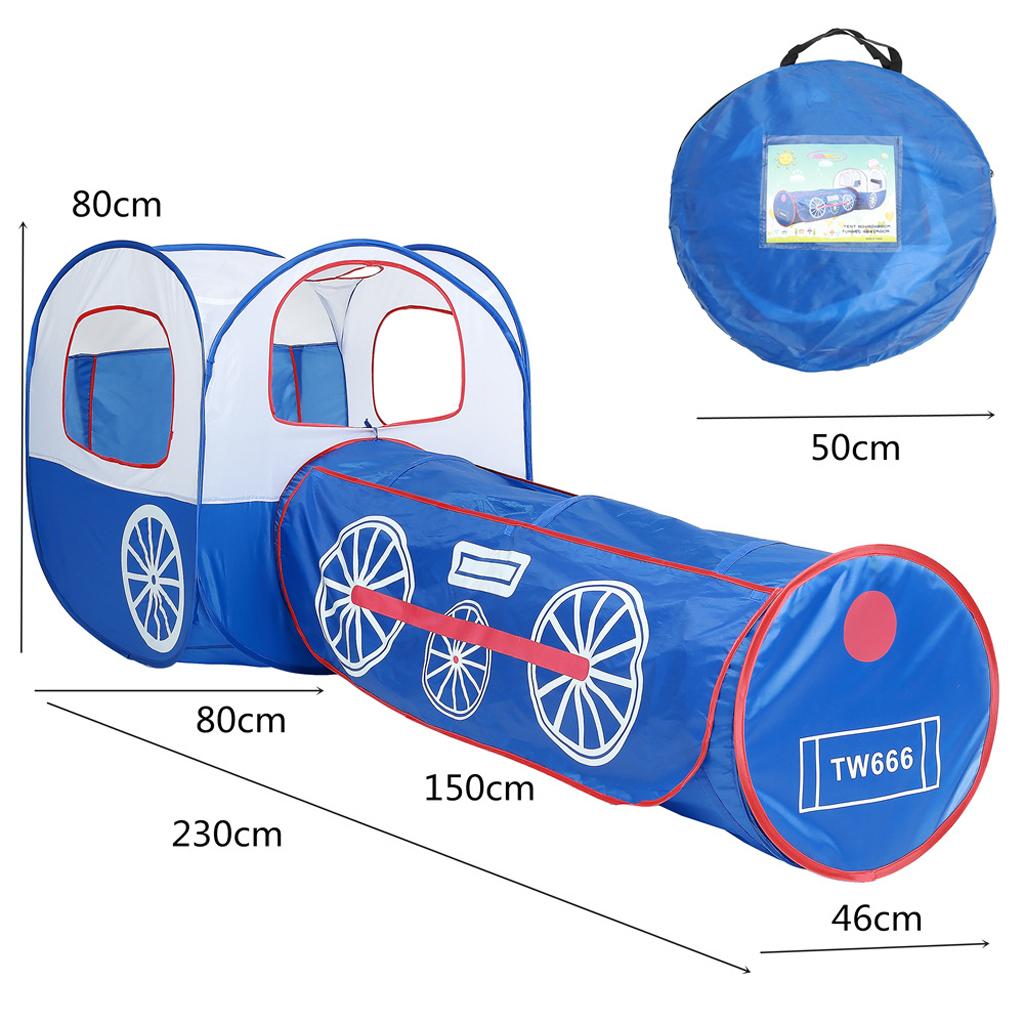 Locomotive  Up Play Tent W/ Tunnel Train Ball Pit Pool Play House Kid Toy