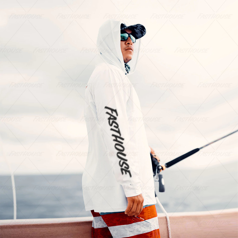 Description Picture 2 of itemSummer Men's Hooded Long Sleeve Performance Fishing Shirts Jersey For Fishing UV Hoodies Clothing Camiseta De Pesca Tops