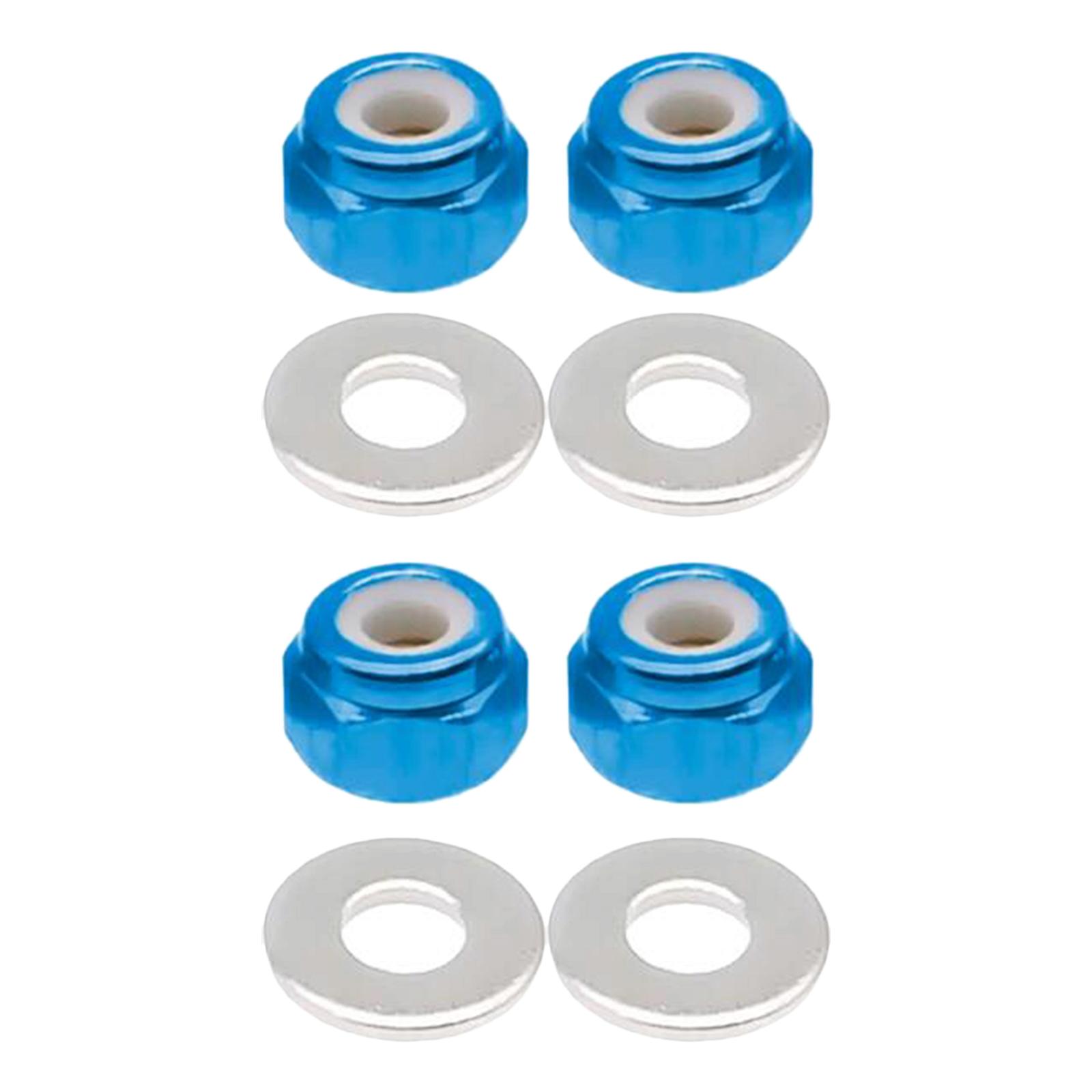 8 Pieces M3 Wheel Lock Nuts with Gasket Metal Wheel Hardware for Wltoys 144001 1:14 RC Off-Road Car Parts Replacement