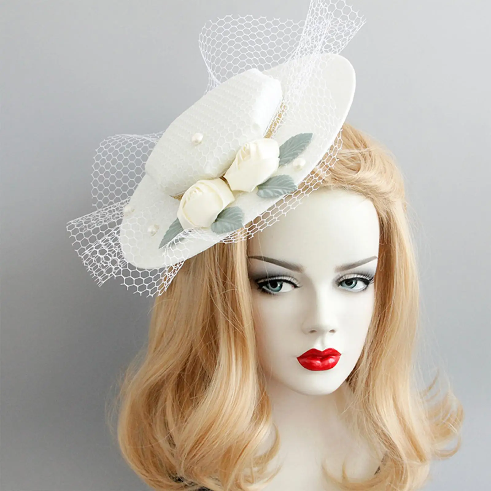 Fascinator Top Hat, High Quality Modern Comfortable Stylish White Headwear for Women Horse  Parties Festivals Dress Accessories