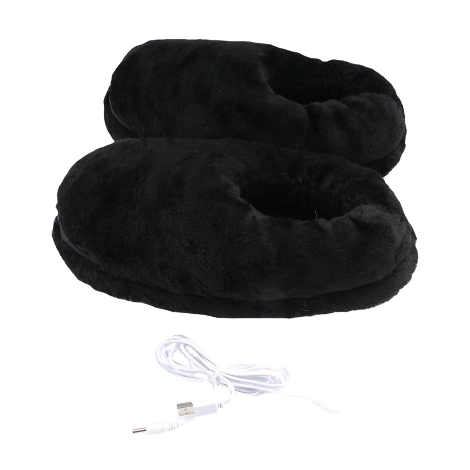 Winter Foot Warmer Home Shoes USB for Women Men Plush Electric Heated Shoes