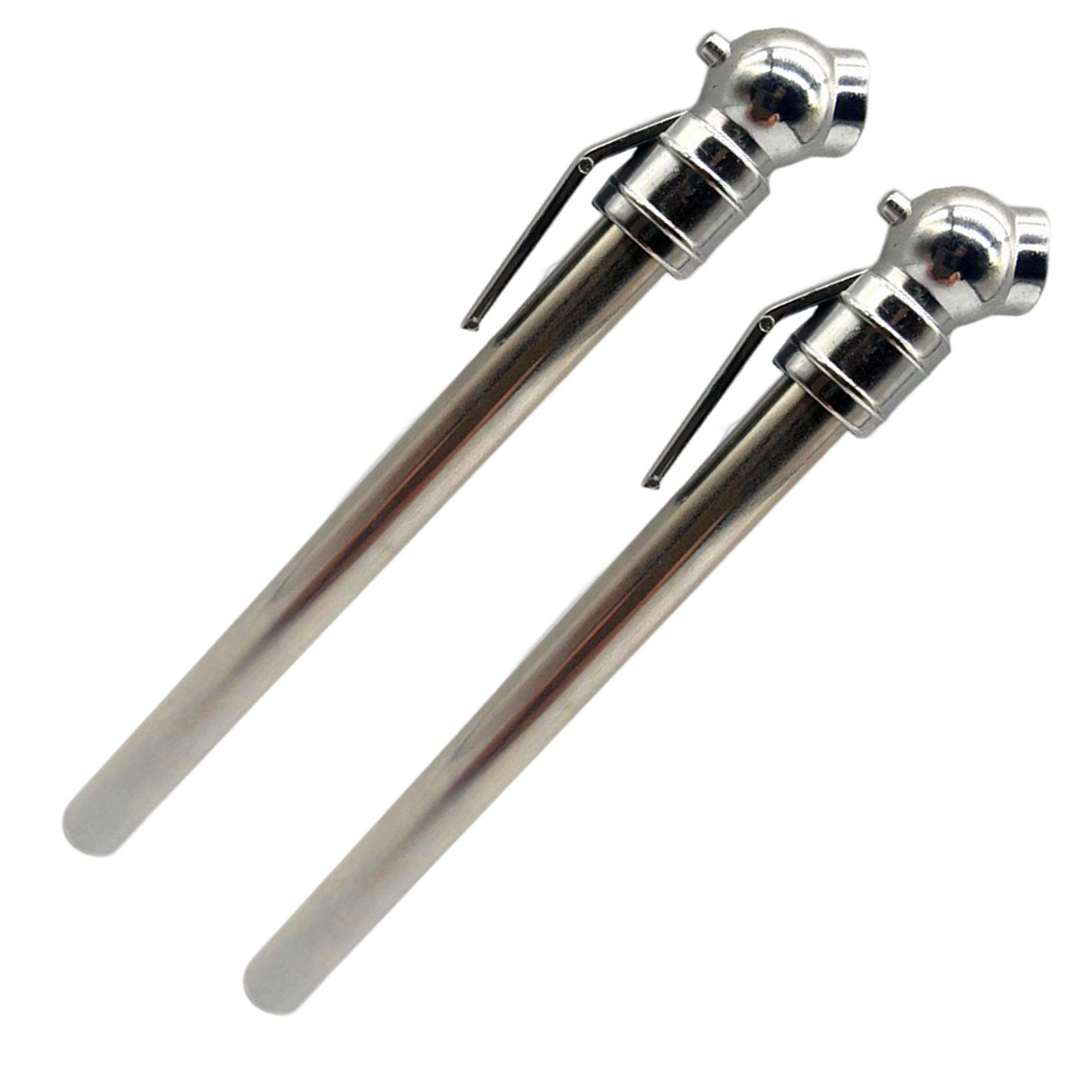 2 Pieces Pencil Tire Pressure Gauge Heavy Duty Chrome Metal Head Stainless Steel Body for Cars Rvs Trucks Vehicles Motorcycles