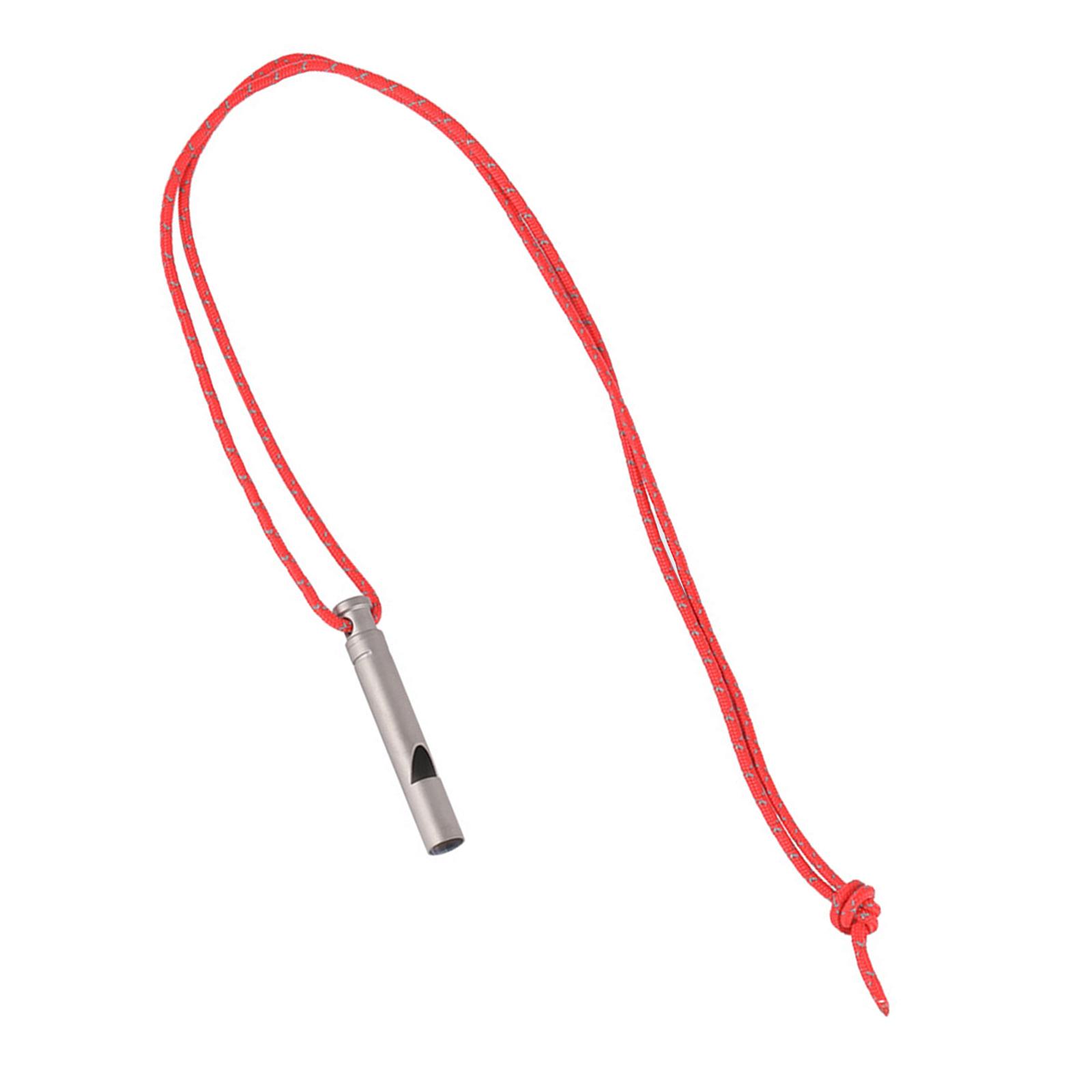 Loud Titanium Emergency Whistle with Cord Equipment for Hiking Exploring