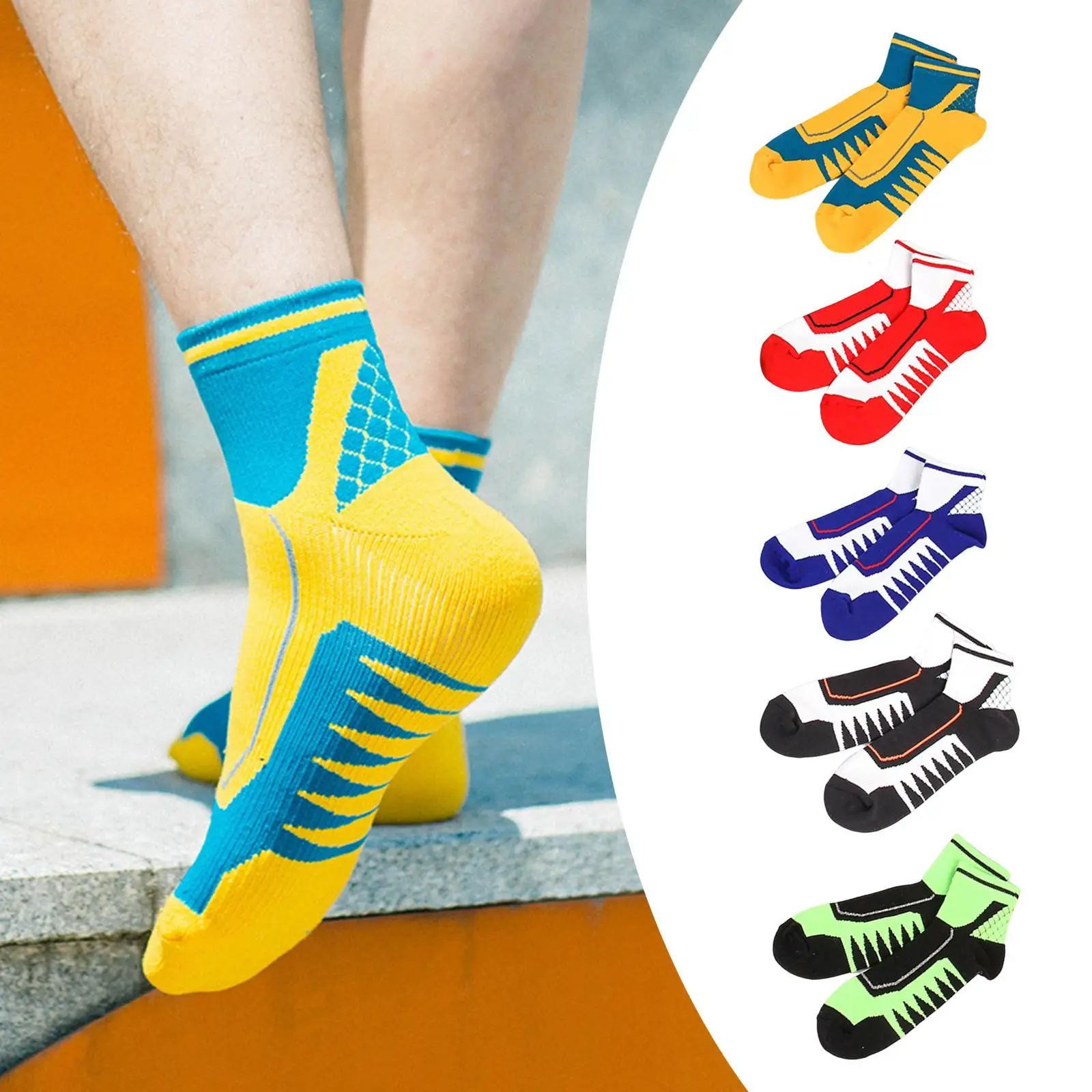 Fashion 5 Pairs Men Crew Socks Trouser Casual Soft Athletic Sports Ankle Socks for Home Bedroom Indoor Outdoor Hiking Basketball