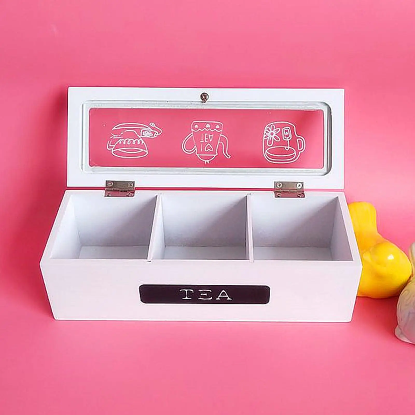 Tea Bag Organizer with 3 Compartment Elegant and Practical Storage Box for Display Tea Bags Snacks Seasoning Packets Creamers