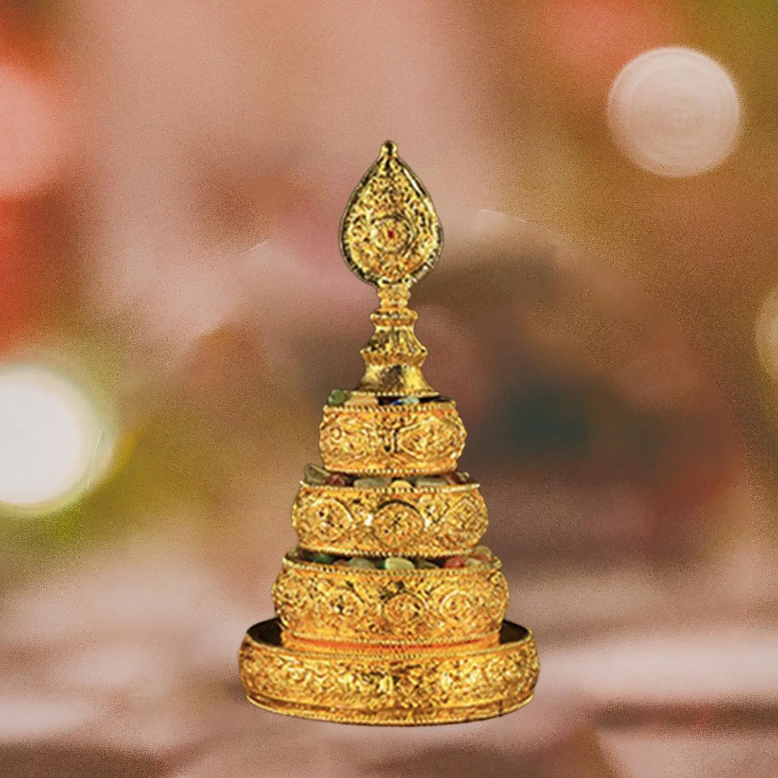 Tibetan Mandala Manza Tray Auspicious Tibet Ornament Tibetan Buddhist Offering for Table Decor Living Room Holiday Ritual Home