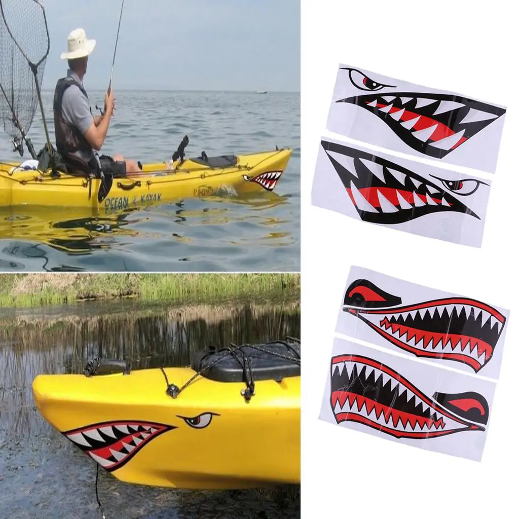 Reflective sticker for decals Fishing Boat Canoe Car Truck Kayak Decor  Mouth Pattern Decoration Accessories
