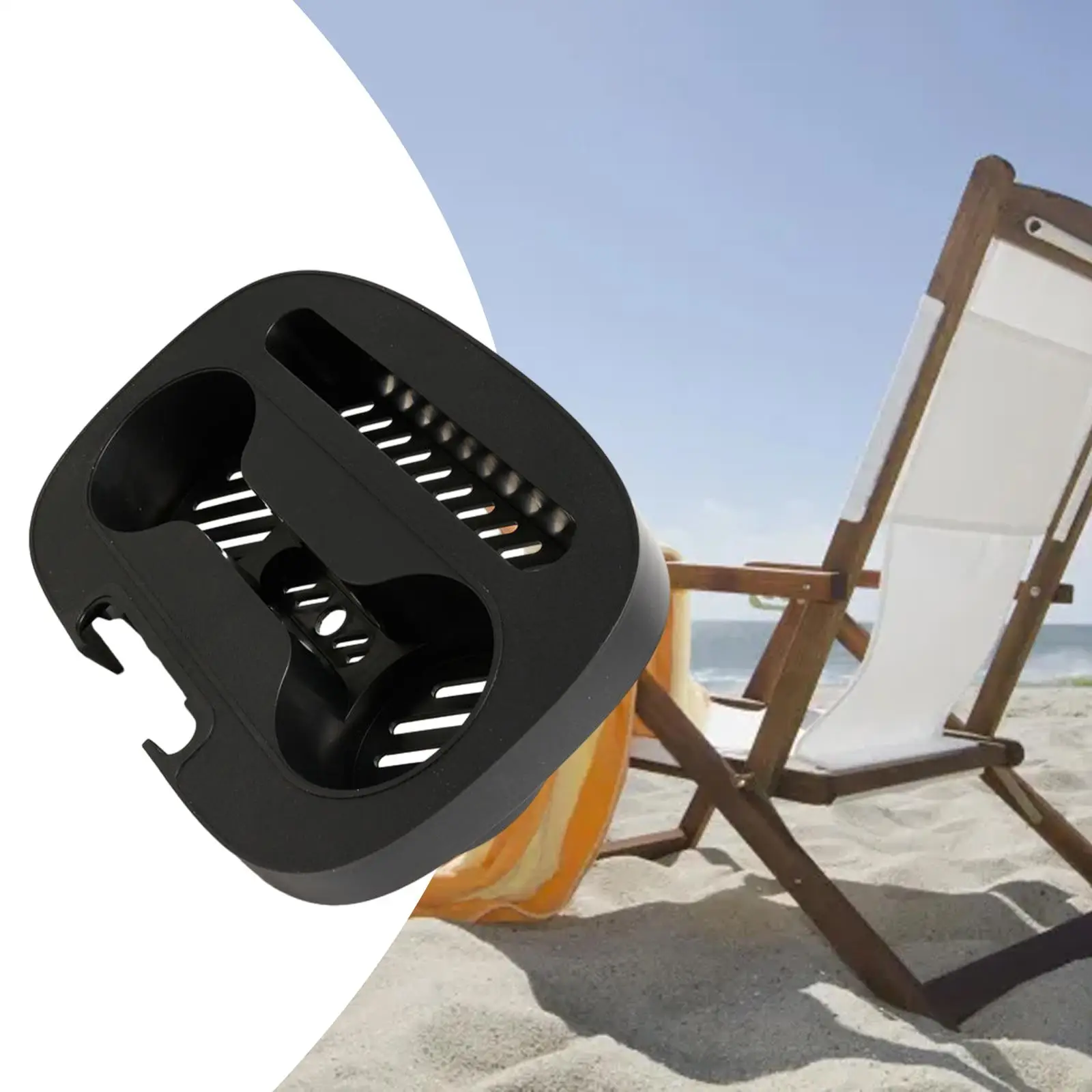 Folding Chair Patio Chair Cup Holder Tray Multifunctional Smooth Surface Portable Durable Universal Accessory for Swimming Pool
