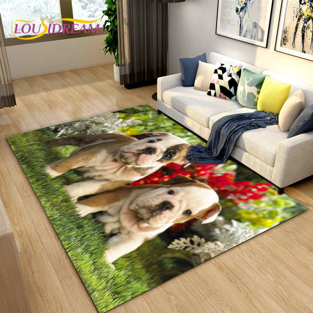 Dog Rug, Cute Dogs Rugs, Puppies Area Rug, Pet Lover Living Room Rugs, Dog  Lover Home Decor 