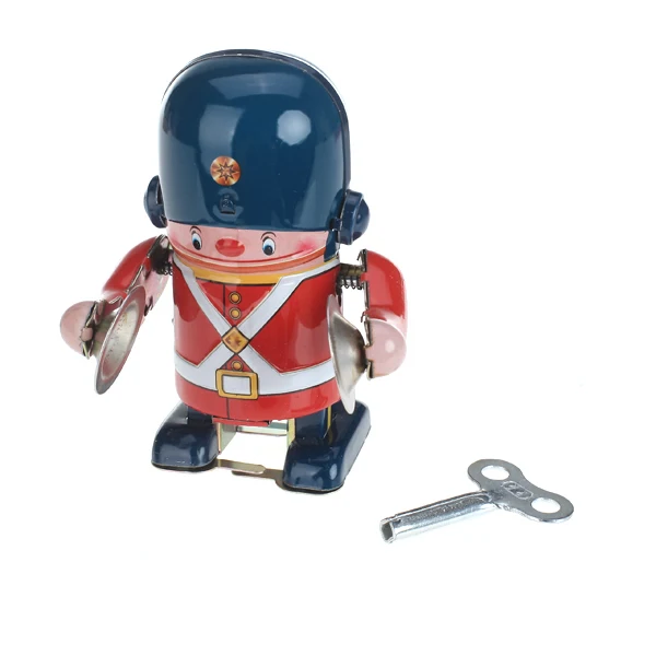 Wind Up Soldier Cymbals Robot Model Toy Clockwork Toy Collectible Gift With Key