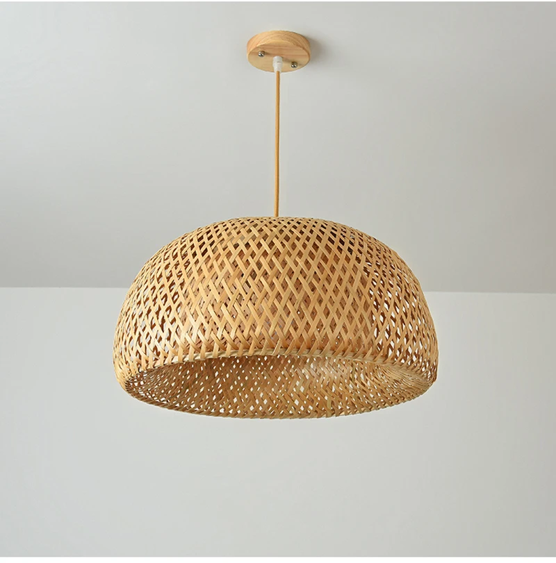 S5dd74cbd47dd4a899bc51e85bd5a8b37O Hand Knitted Chinese Style Weaving Hanging Lamps 18/19/30cm Restaurant Home Decor Lighting Fixtures Bamboo Pendant Lamp