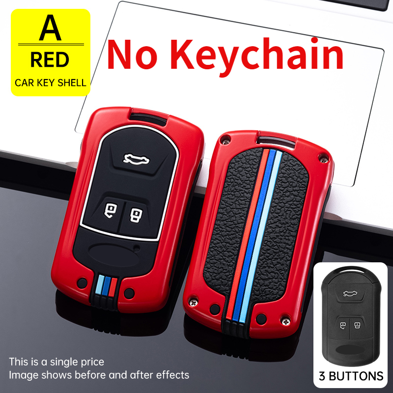 Custodia per chiave auto in metallo copertura guscio di protezione per Chery Tiggo 5 Tiggo 7 Tiggo 8 Arrizo 5x6 7 3 bottoni accessori portachiavi intelligenti - S5dd8c72a053b41768b11d611f96c6e716