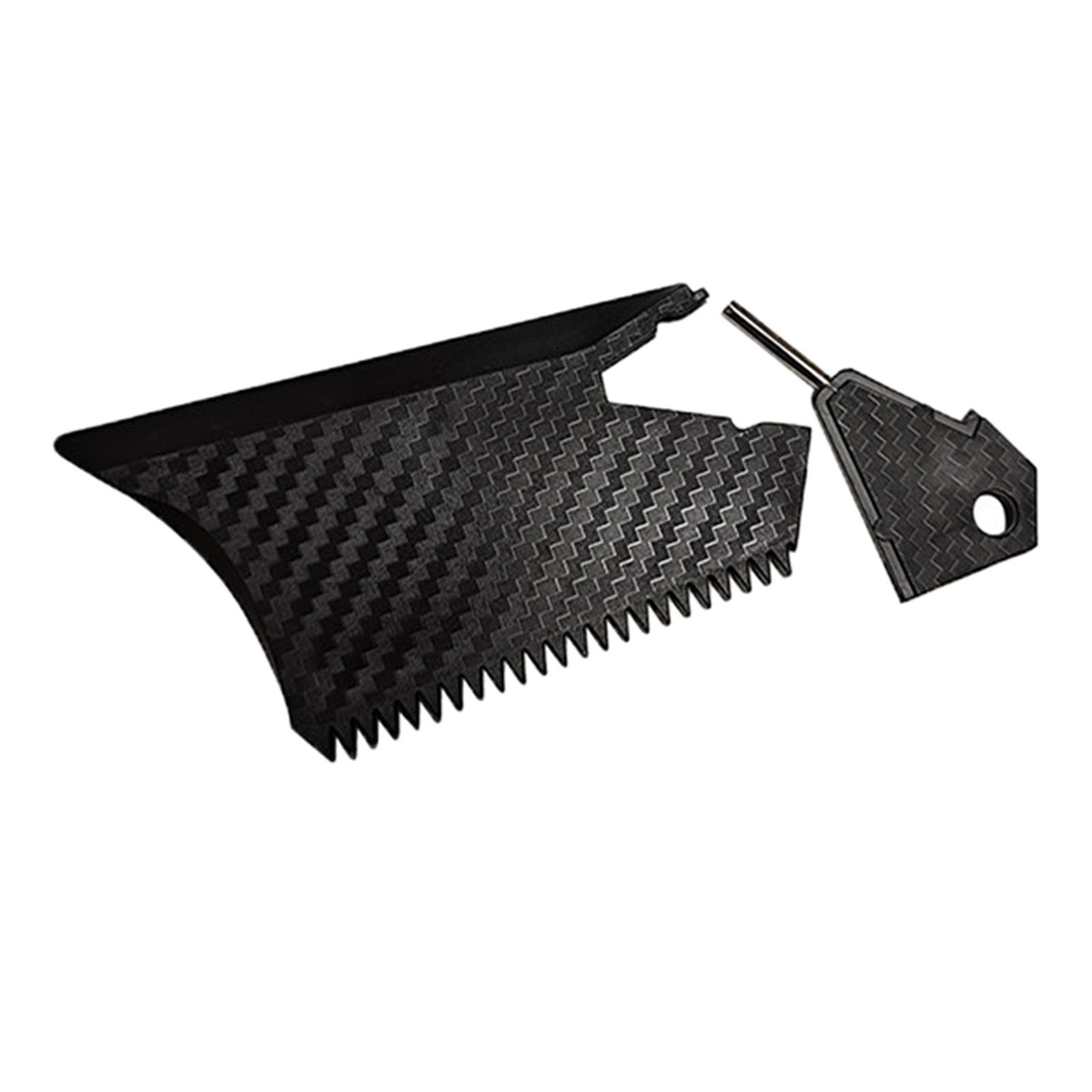 Surfboard Wax Comb Surfing Board Wax Cleaner Tool Black with Keychain Hole with