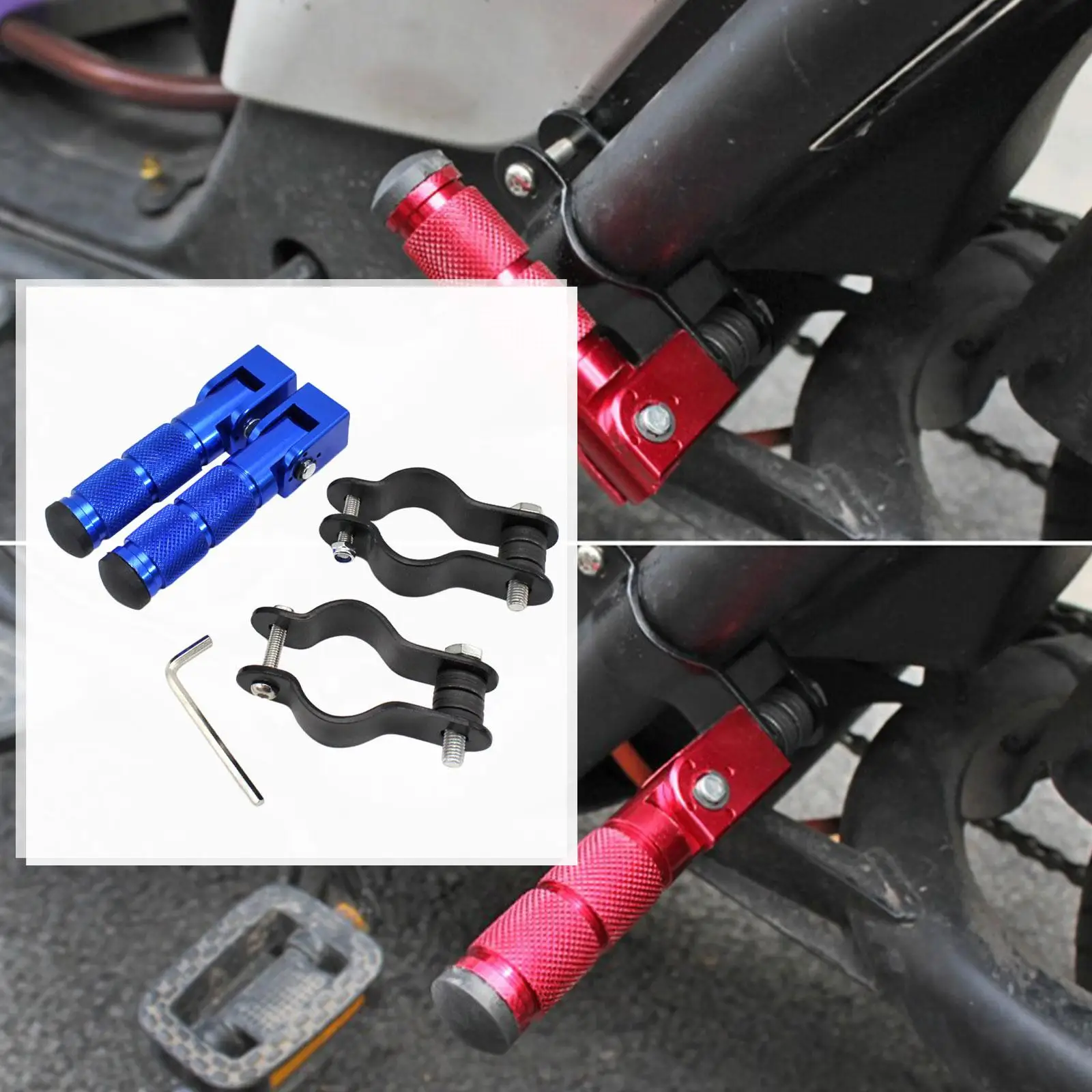 Stylish Universal Foot Pegs Folding Aluminum Alloy Rear Pedals for Motorbikes Electric Vehicles Cycling Bikes Scooters