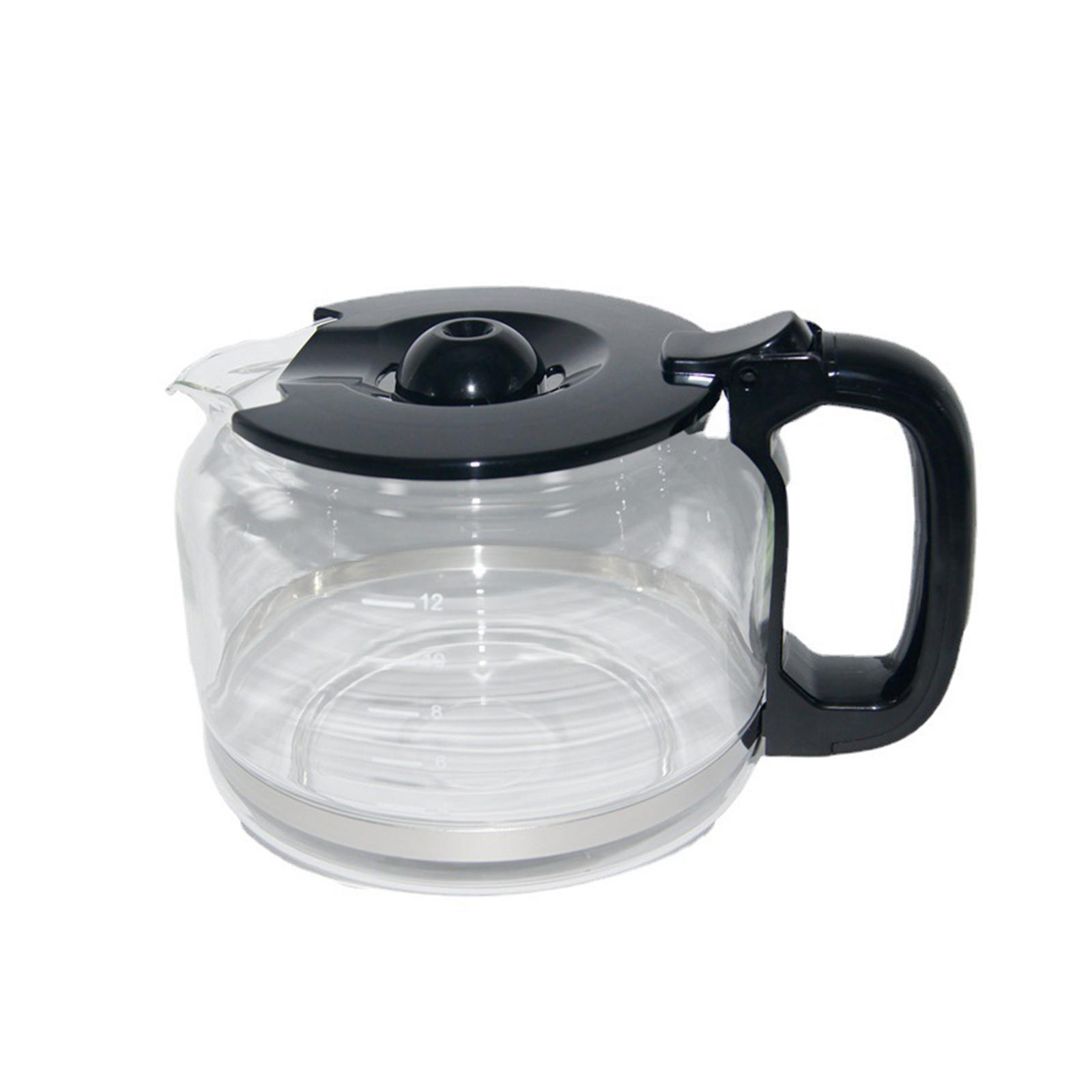 Coffee Pour Over Carafe Transparent Coffeemaker Pots Black Handle Durable Measure 5.9x4.7inch Dripless Spout Practical Use