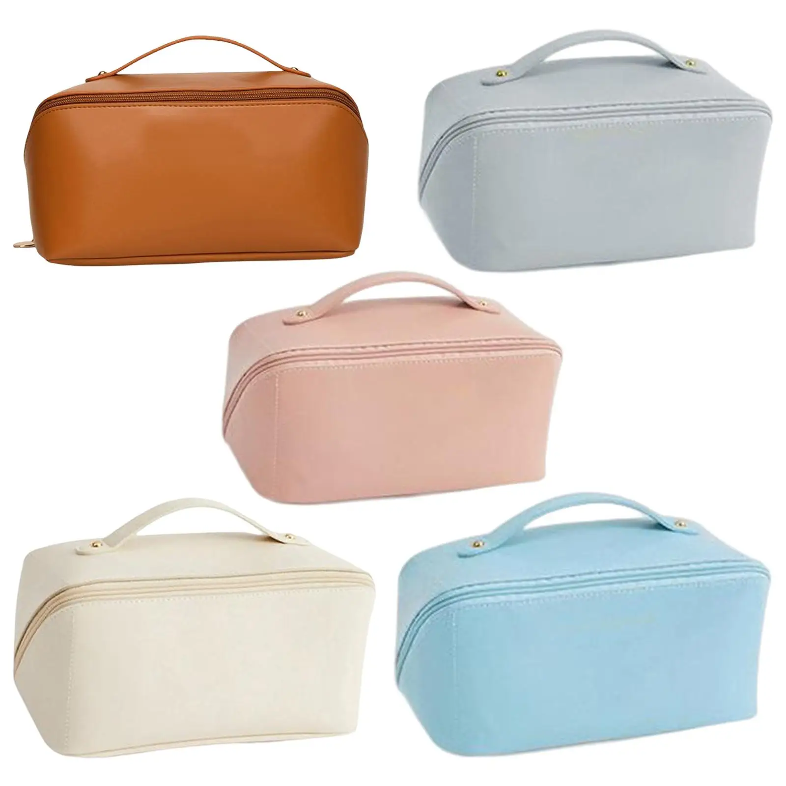 Portable PU Leather Travel Toiletry Bag Makeup Organiser Case for Vanity