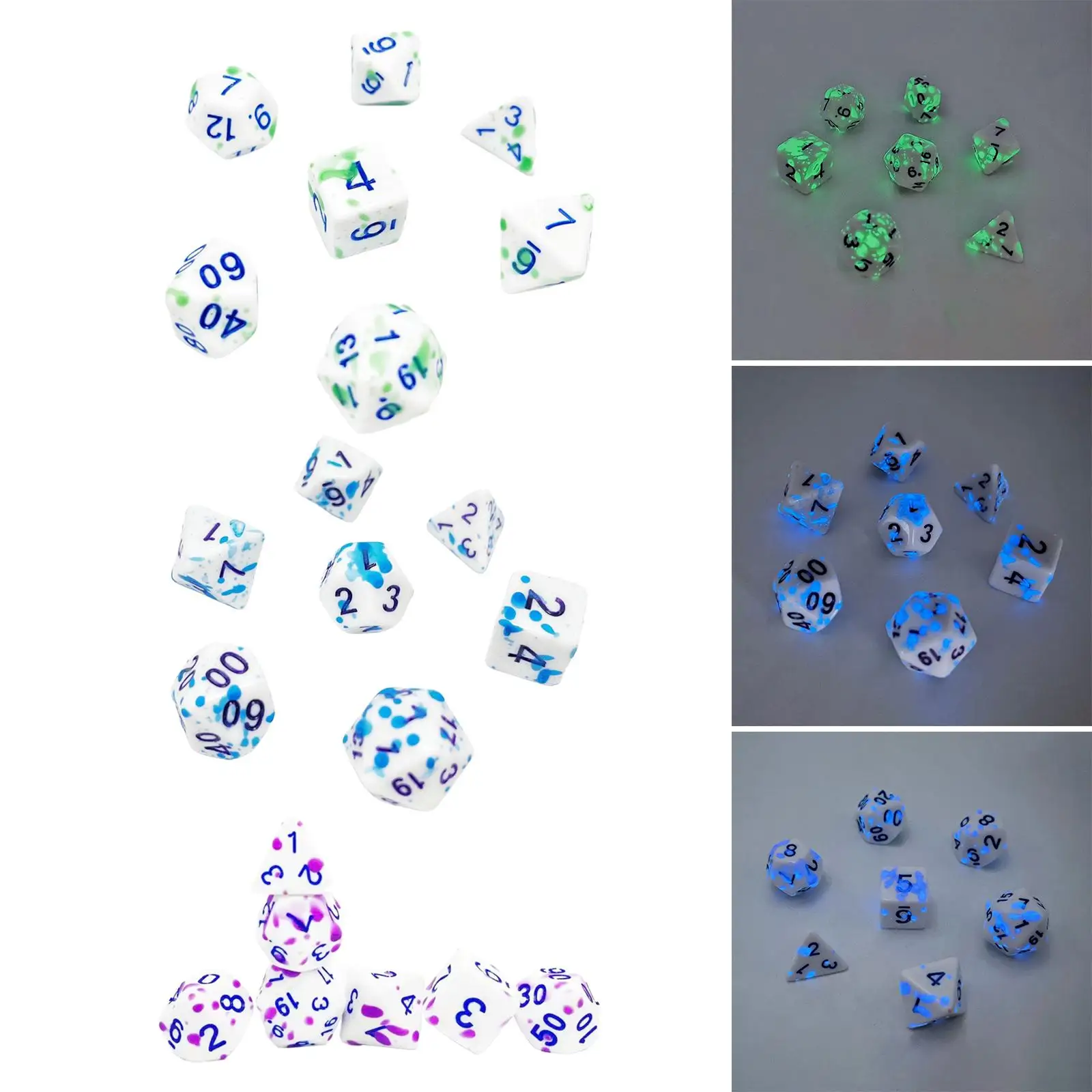 7 Pieces Multisided Dice Party Accessories Handmade Board Game Family Gatherings Role Playing Polyhedral Dice Table Gaming Dice