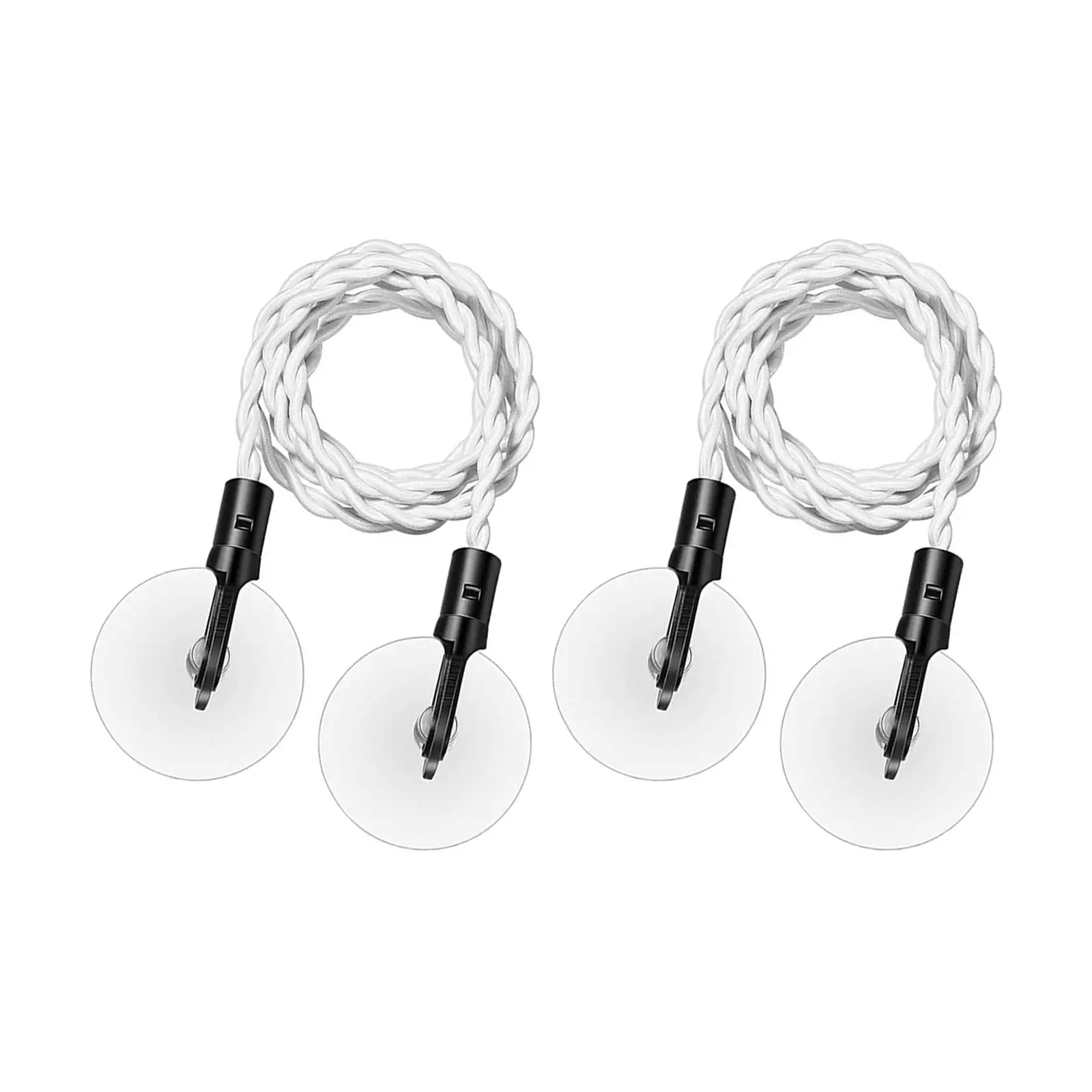 2Pcs Travel Clothesline with Hooks and Suction Cups Non Slip for Outdoor RV