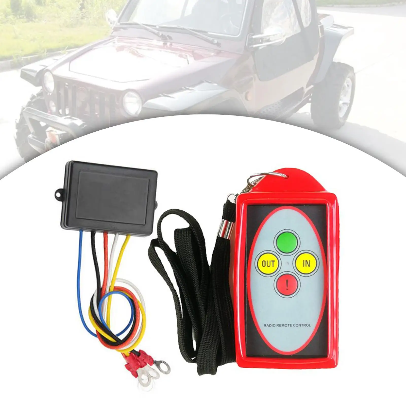 Winch Wireless Remote Control Switch Kit Waterproof Premium 12V 24V 433MHz Remote Receiver Kit Replacement Vehicle Car