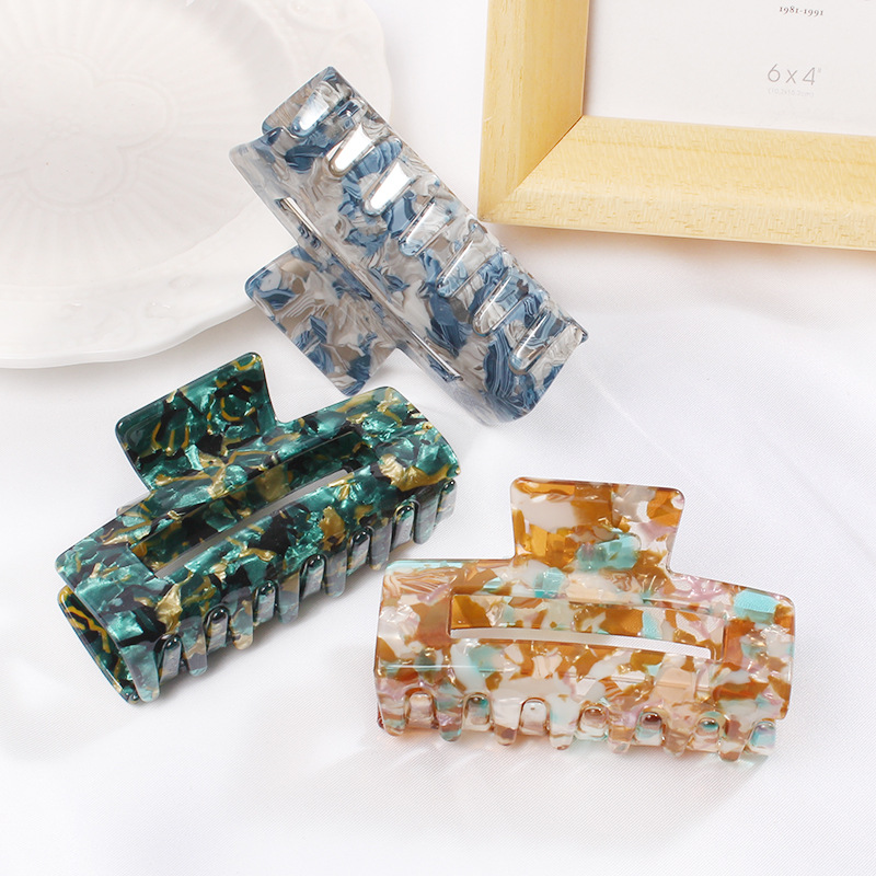 2023 Acetat frauen Haar Clips Hohl Bunte Krabben Klaue Haarnadel Mädchen Haarspange Mode Koreanische Haar Zubehör 7,5 cm – Detail 5
