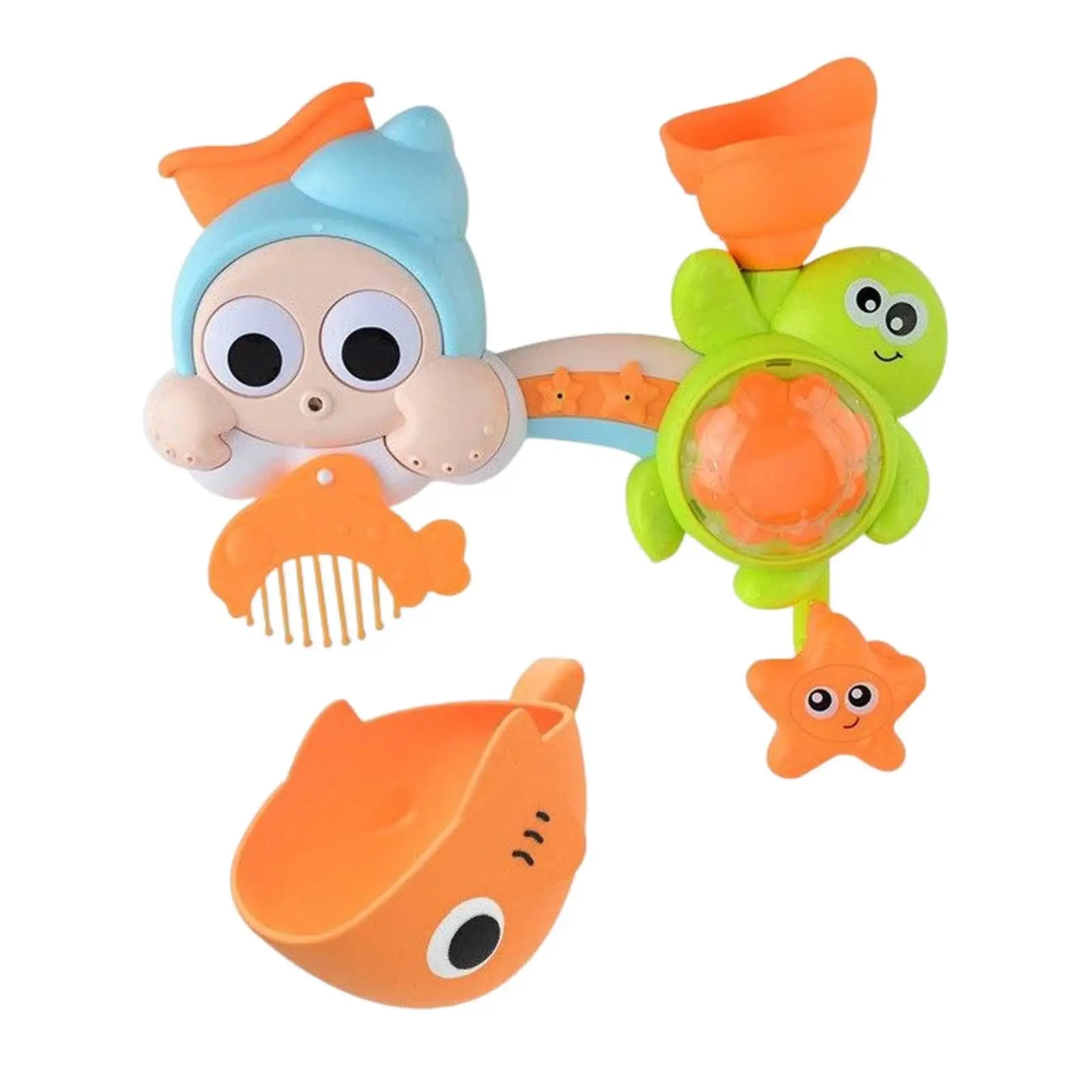 Bath Time Water Toys Playset with Suction Cup Sensory Development Bathtub Toy for Girls Children