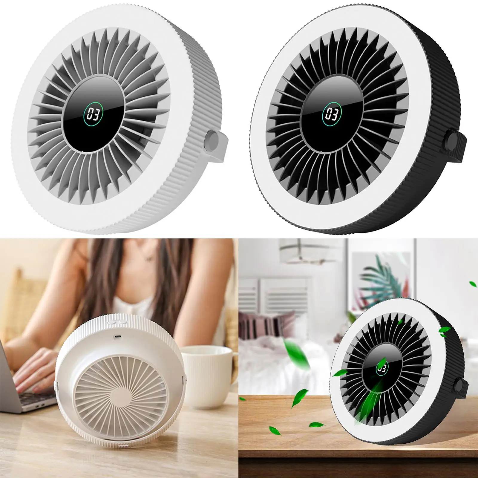 Portable Air Circulator Fan Outdoor Camping Ceiling Fan Rechargeable 3 Speed