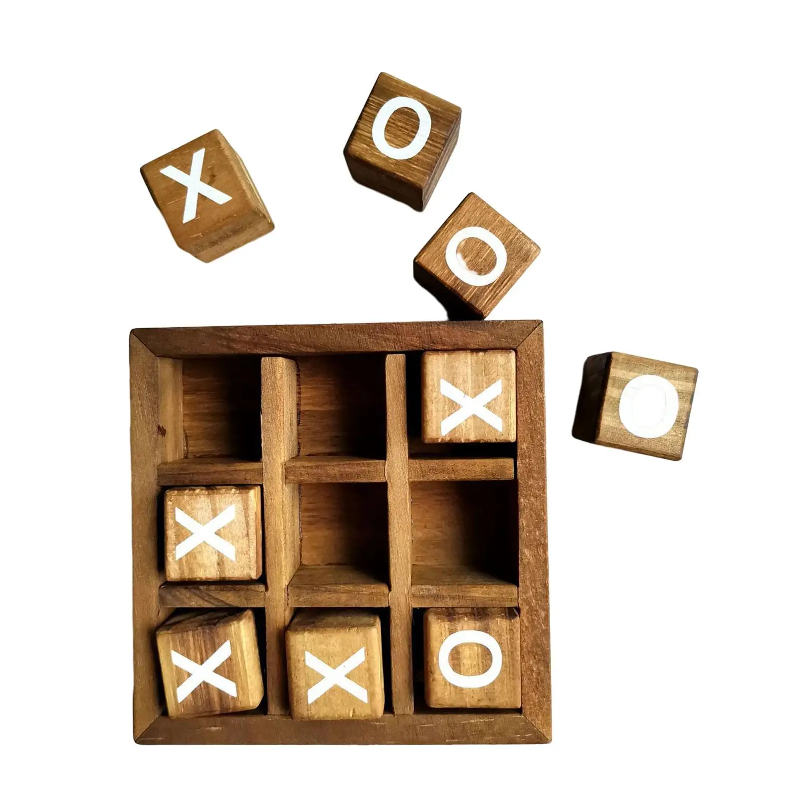 Wooden Tic TAC Toe Game Strategy Board Games Party Favor Fun Indoor Brain Teaser Travel for Decor