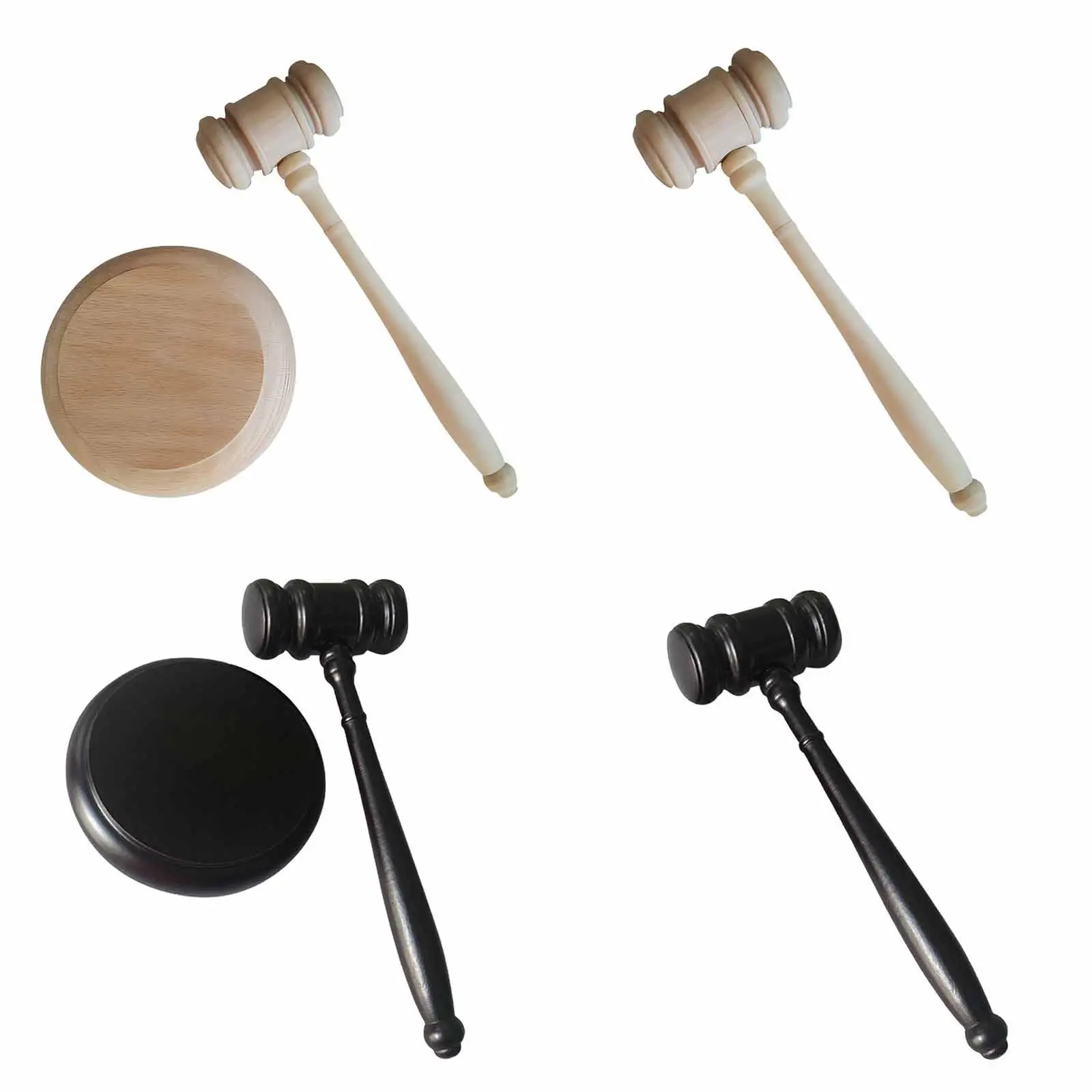 Wood Gavel and Block Set 8.27inch Mallet Party Favors Multifunction Auction Mallet Toy for Auction Students Judge Meeting