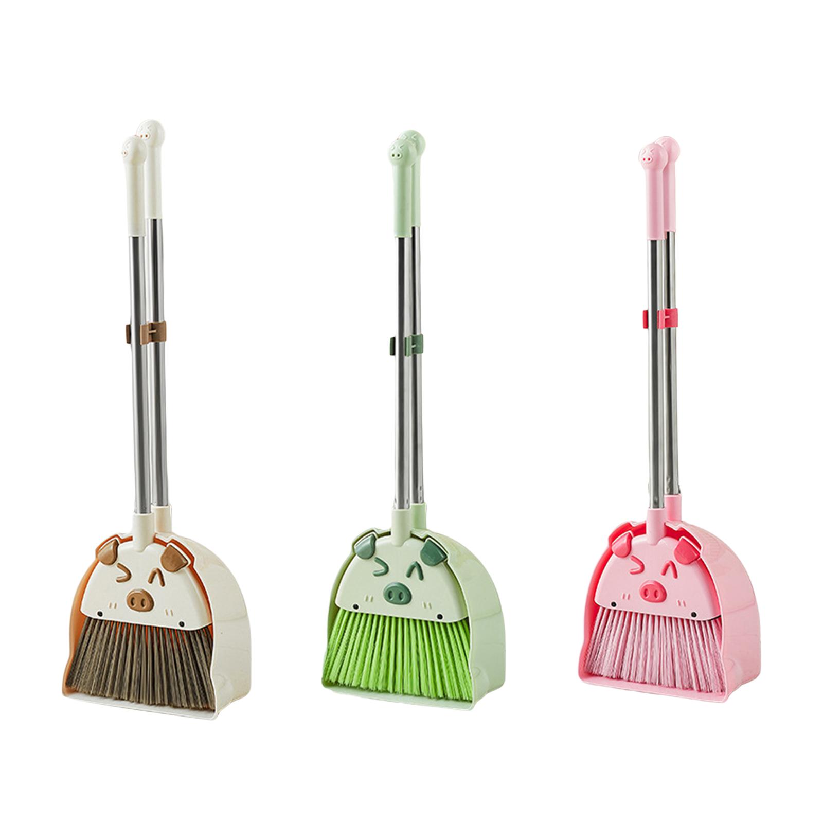 Small Broom and Dustpan Set Creative Pretend Play Toy Children Sweeping House Cleaning Toy Set for Boys Girls Age 3-6 Toddlers