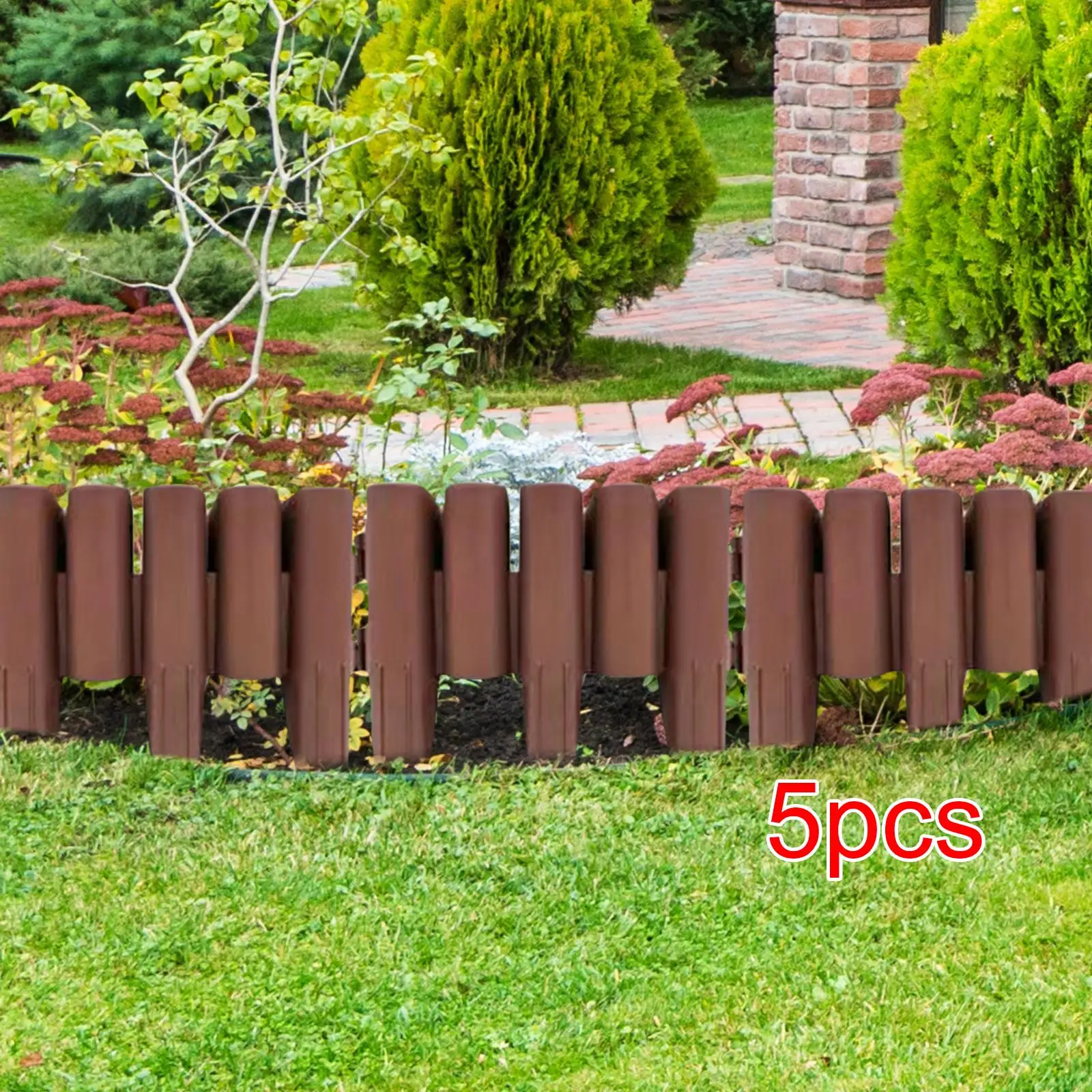 5 Pieces Garden Edging Border Reusable Decoration Detachable Garden Fencing for Path Landscaping Flower Lawn Edge Garden Patio