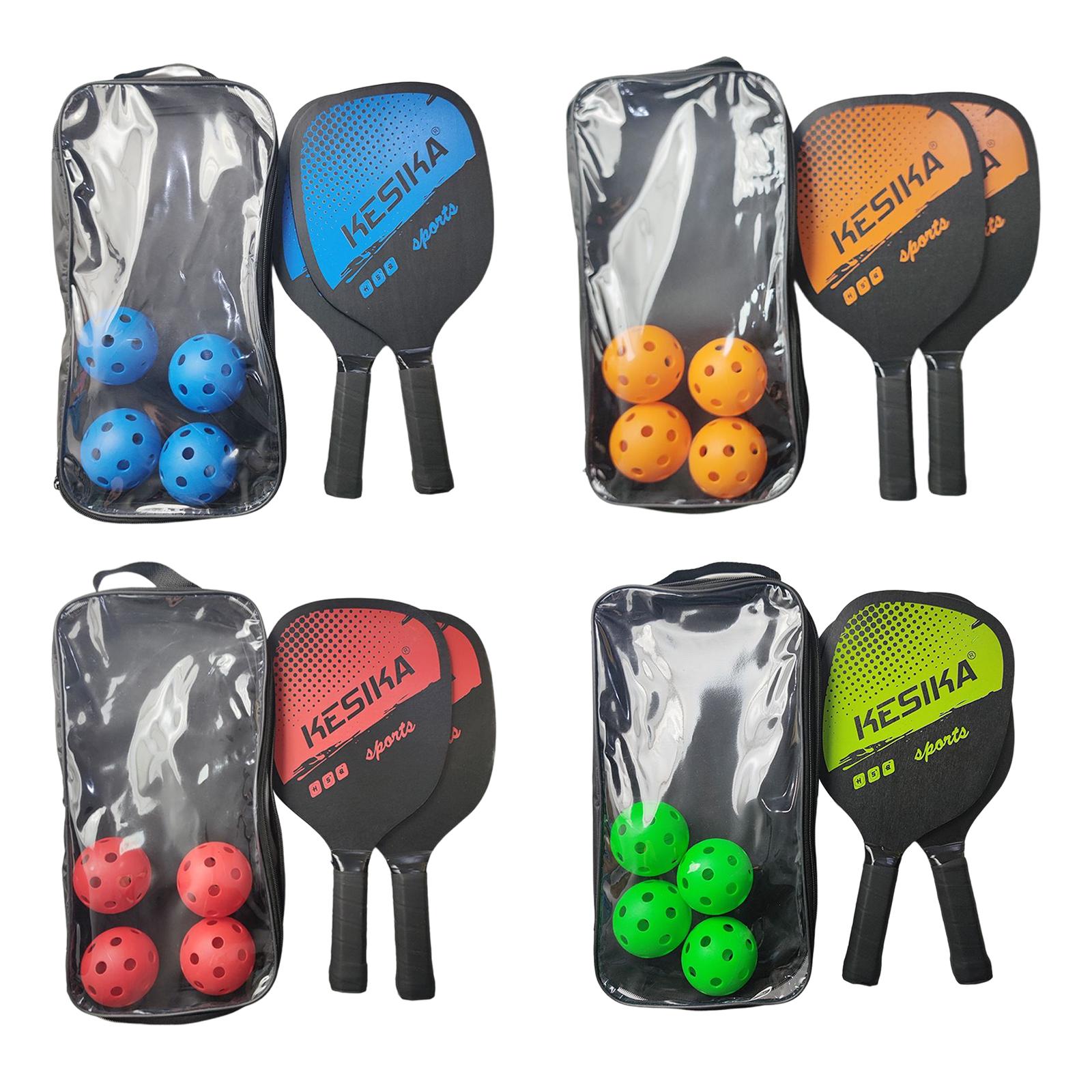 Professional Pickleball Paddles Set Rackets 4 Balls Storage Bag with Comfort Grip Lightweight for Adults Outdoor Men Training