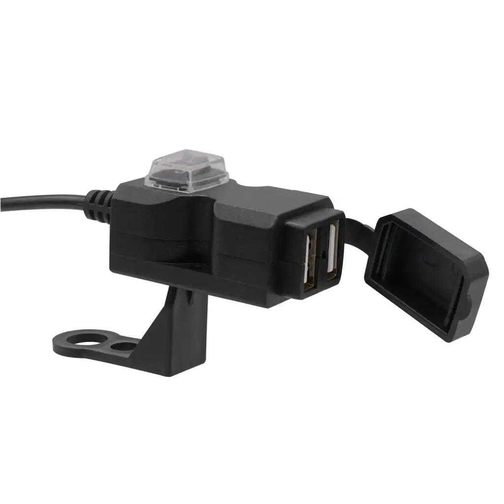 Waterproof Dual USB Motorcycle Handlebar Phone Power Charger Outlet Socket