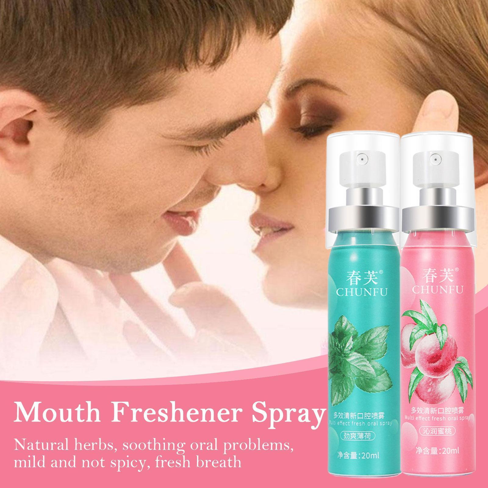 Best of 20ml Fruity Breath Peach Mint Breath Freshener Spray Halitosis Freshener Treatment Mouth Odor Spray Refreshing Care Liquid Reviews & Tips