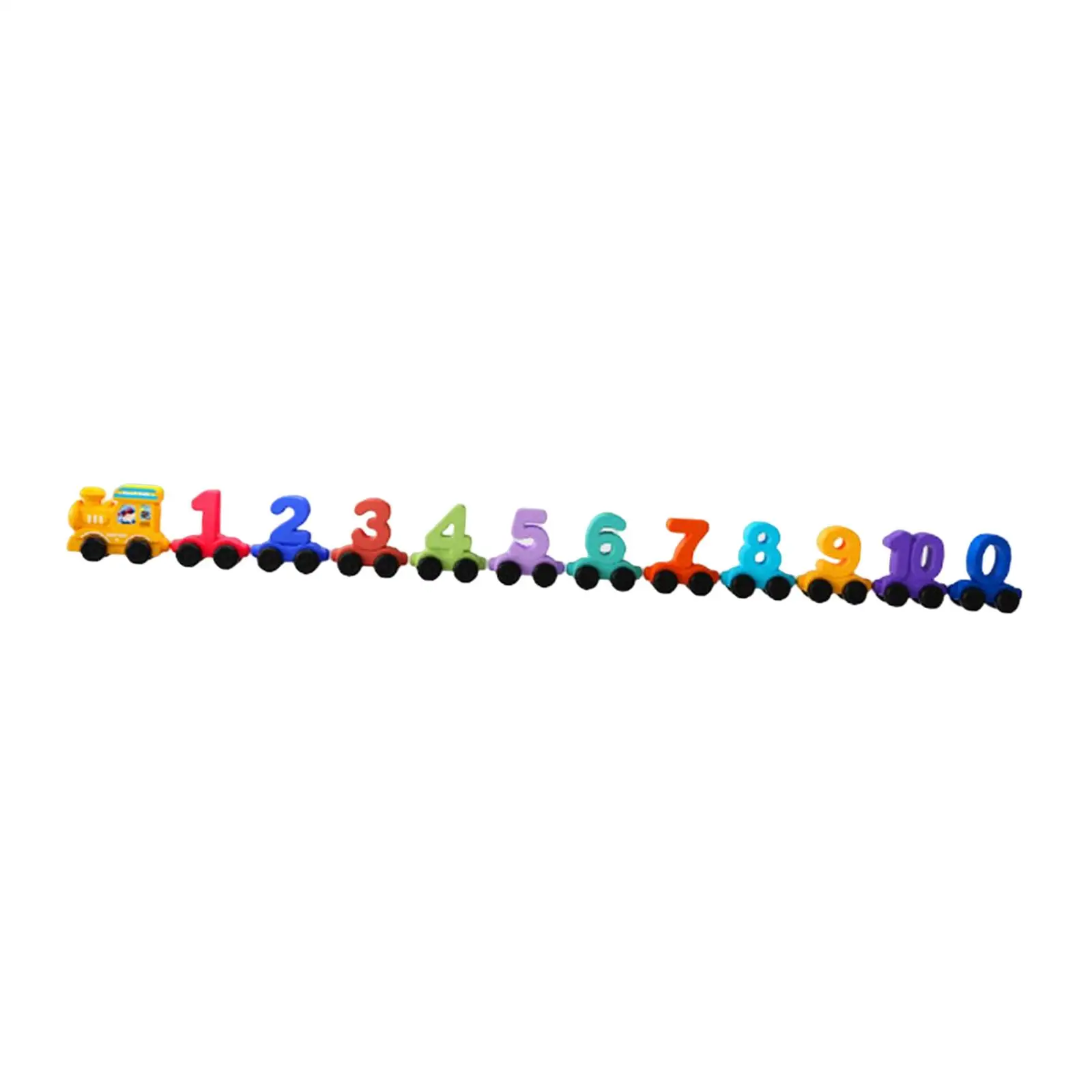 11 Piece Wooden Train Set Durable Colorful Wooden Number Train Set for Game Outdoor