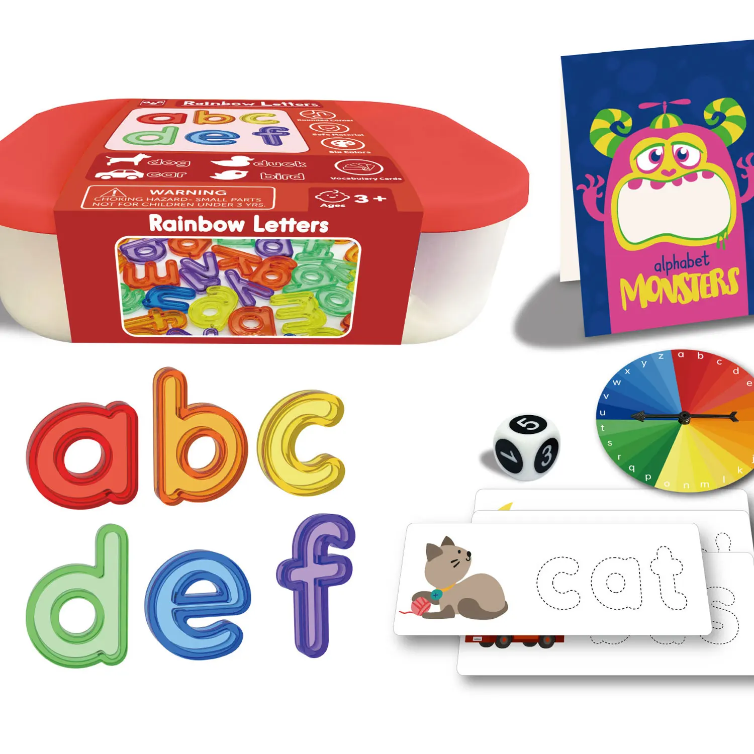 NEW Montessori Language Material Alphabet Dices with Box 