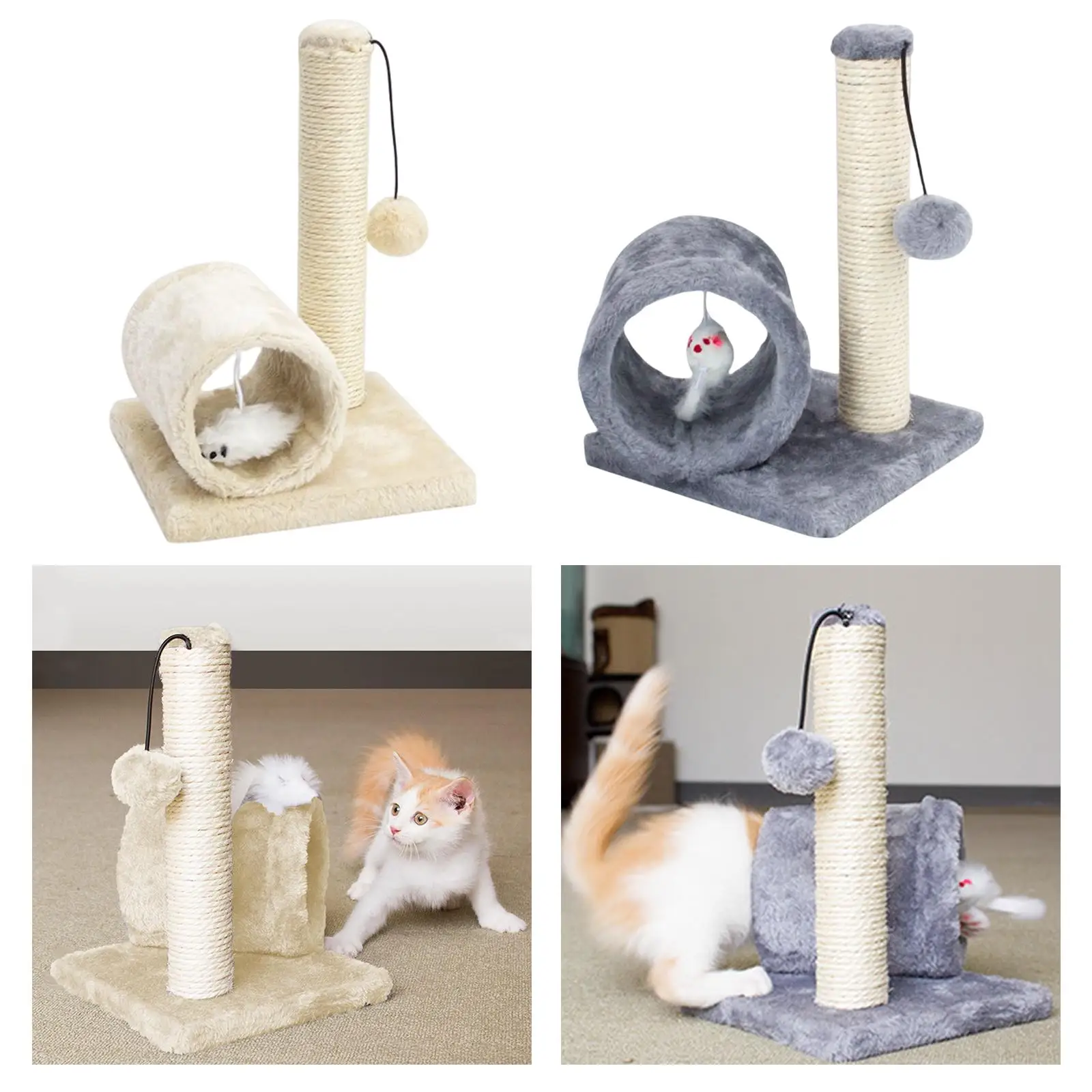 Cat Scratcher Interactive Ball Toys Tunnels Tube Kitty Cat Scratching Pad